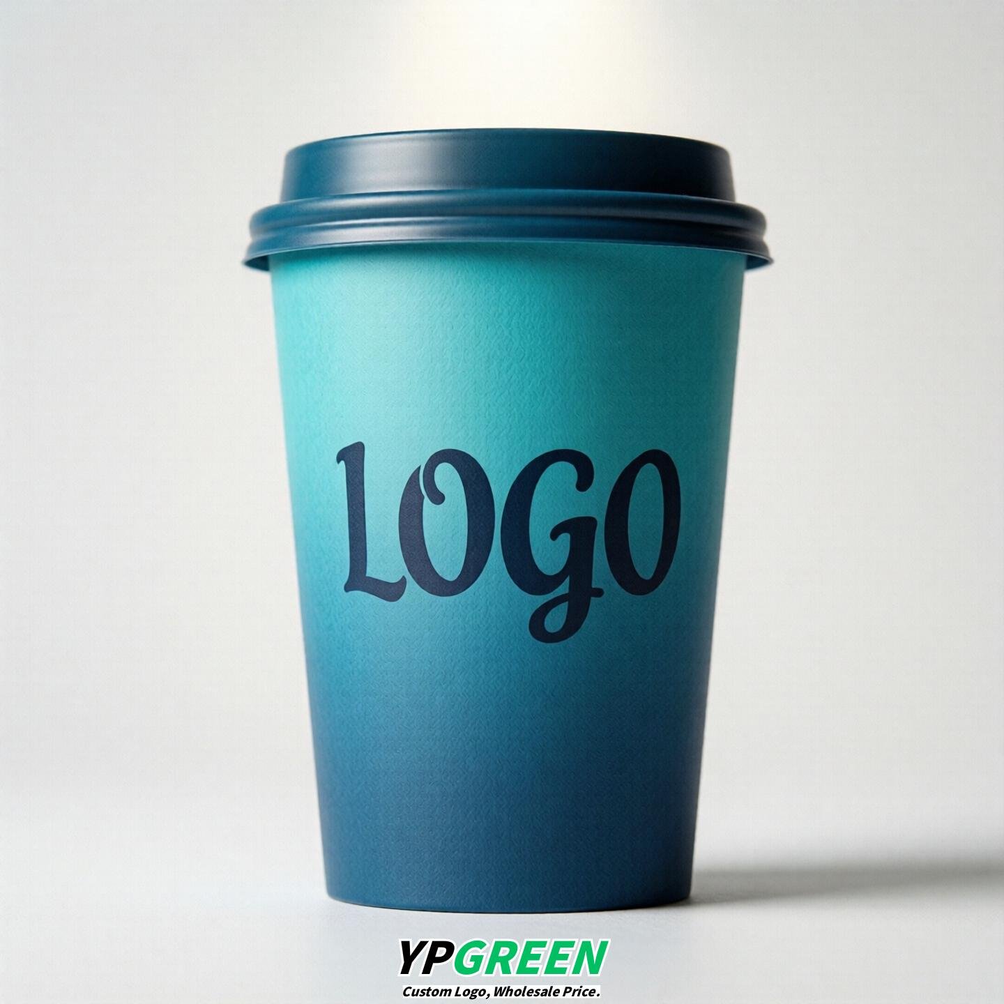 Cyan Gradient Paper Cups 8oz/10oz/12oz/16oz/20oz/22oz