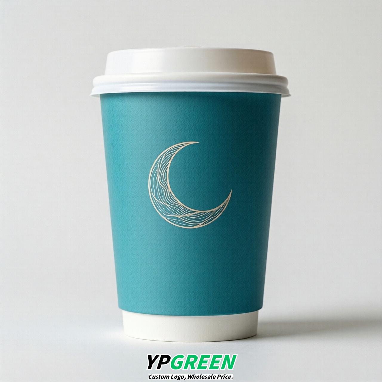 Cyan Moon Paper Cups with Lids 8-24oz Cyan Moon Paper Cups with Lids 8-24oz
