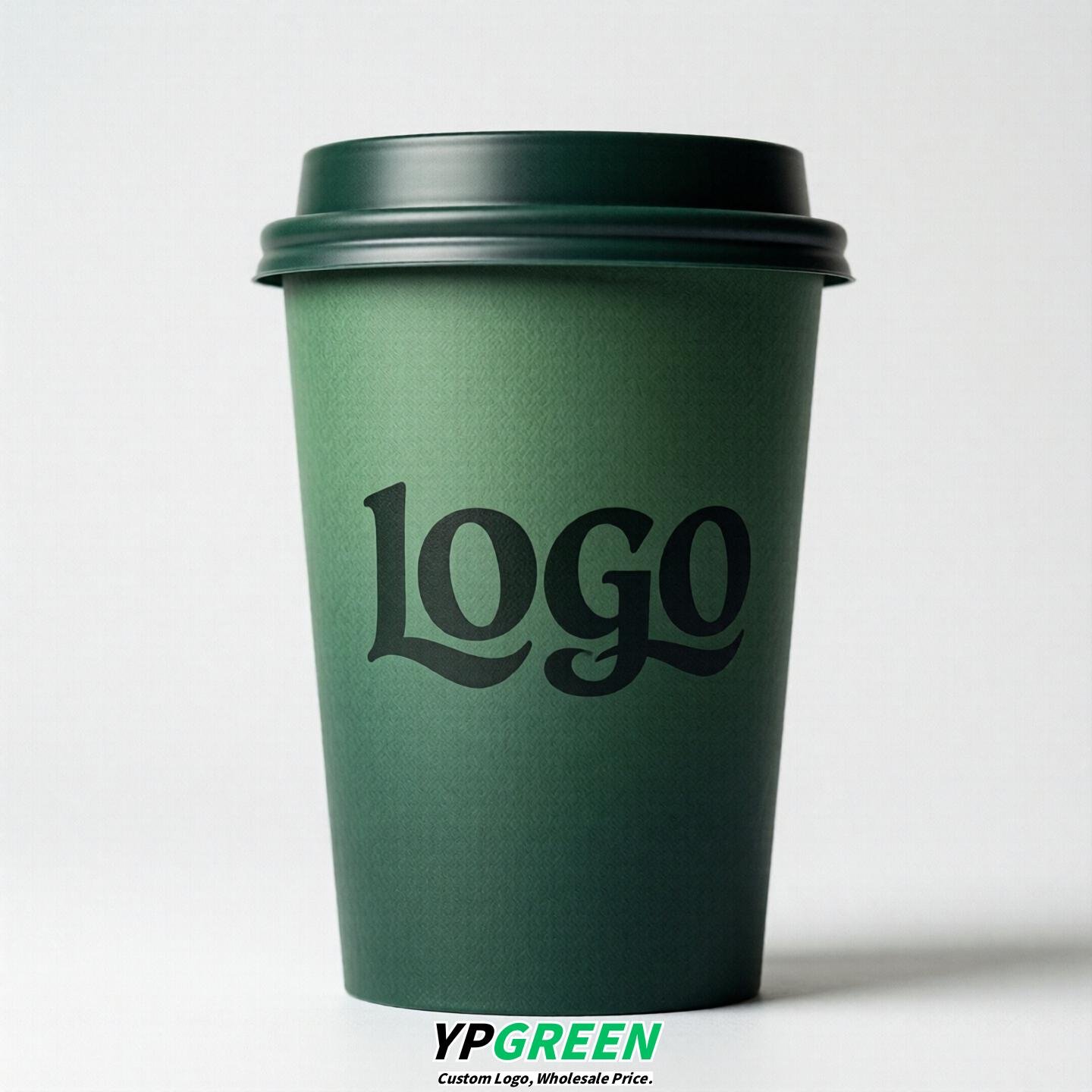 Dark Green Gradient Paper Cups 8oz/10oz/12oz/16oz/20oz/22oz