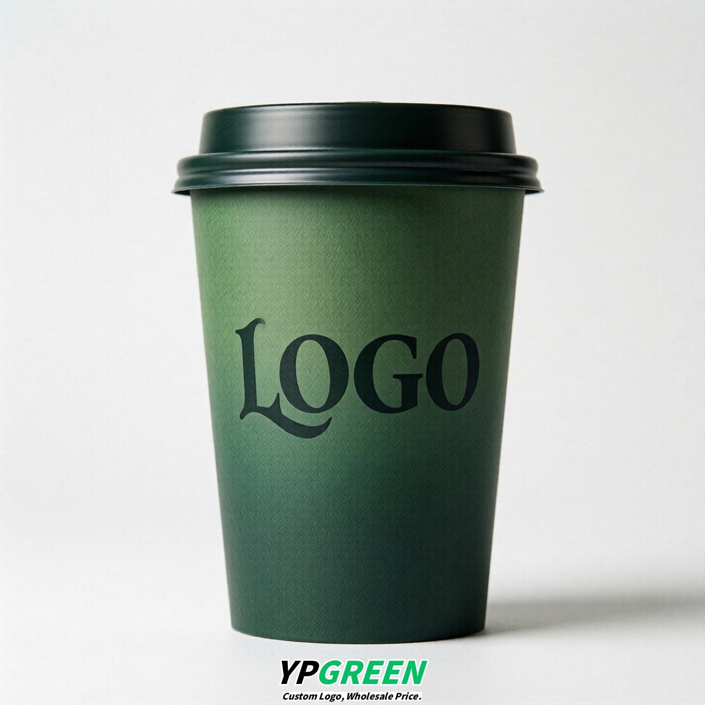 Dark Green Gradient Paper Cups 8oz/10oz/12oz/16oz/20oz/22oz