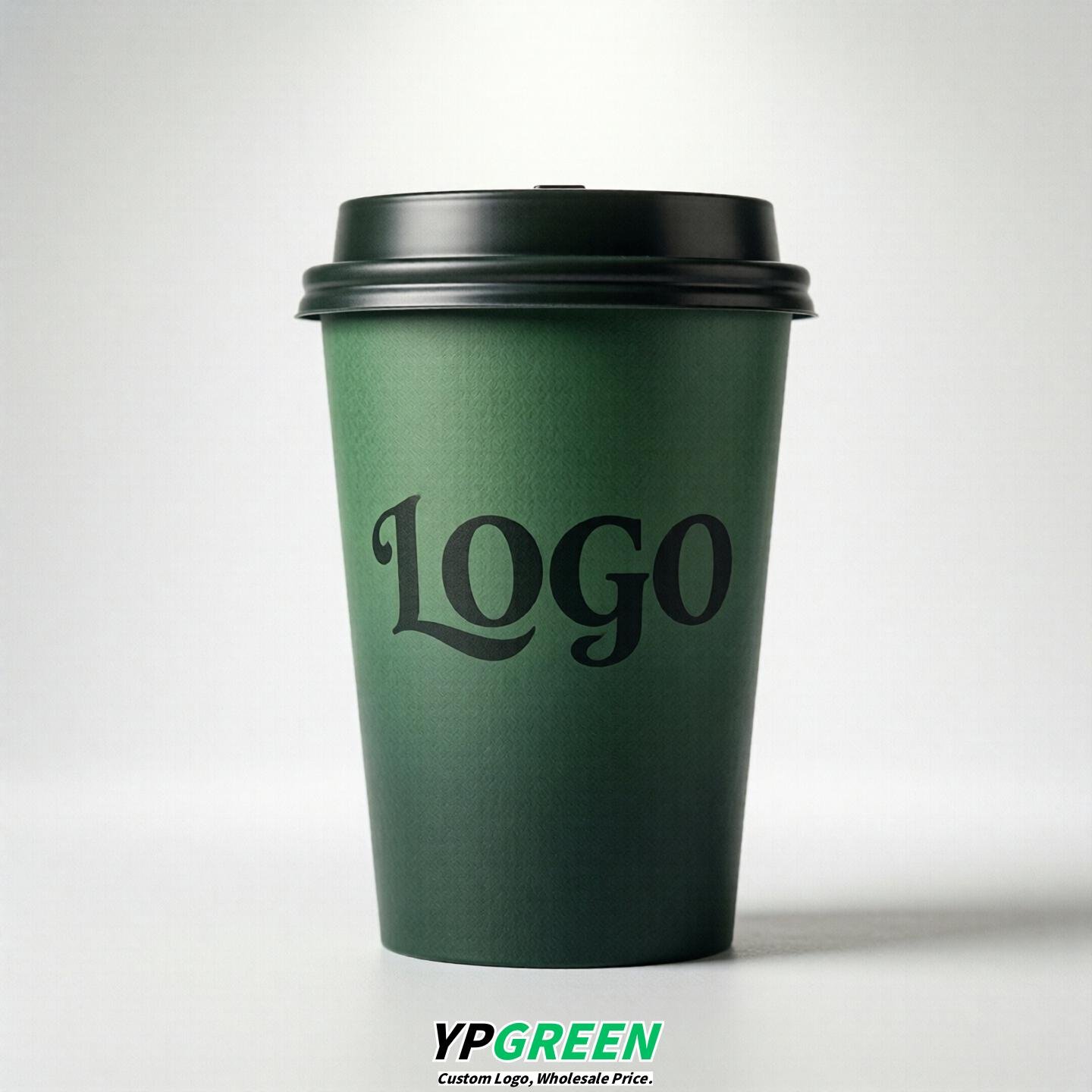 Dark Green Gradient Paper Cups 8oz/10oz/12oz/16oz/20oz/22oz