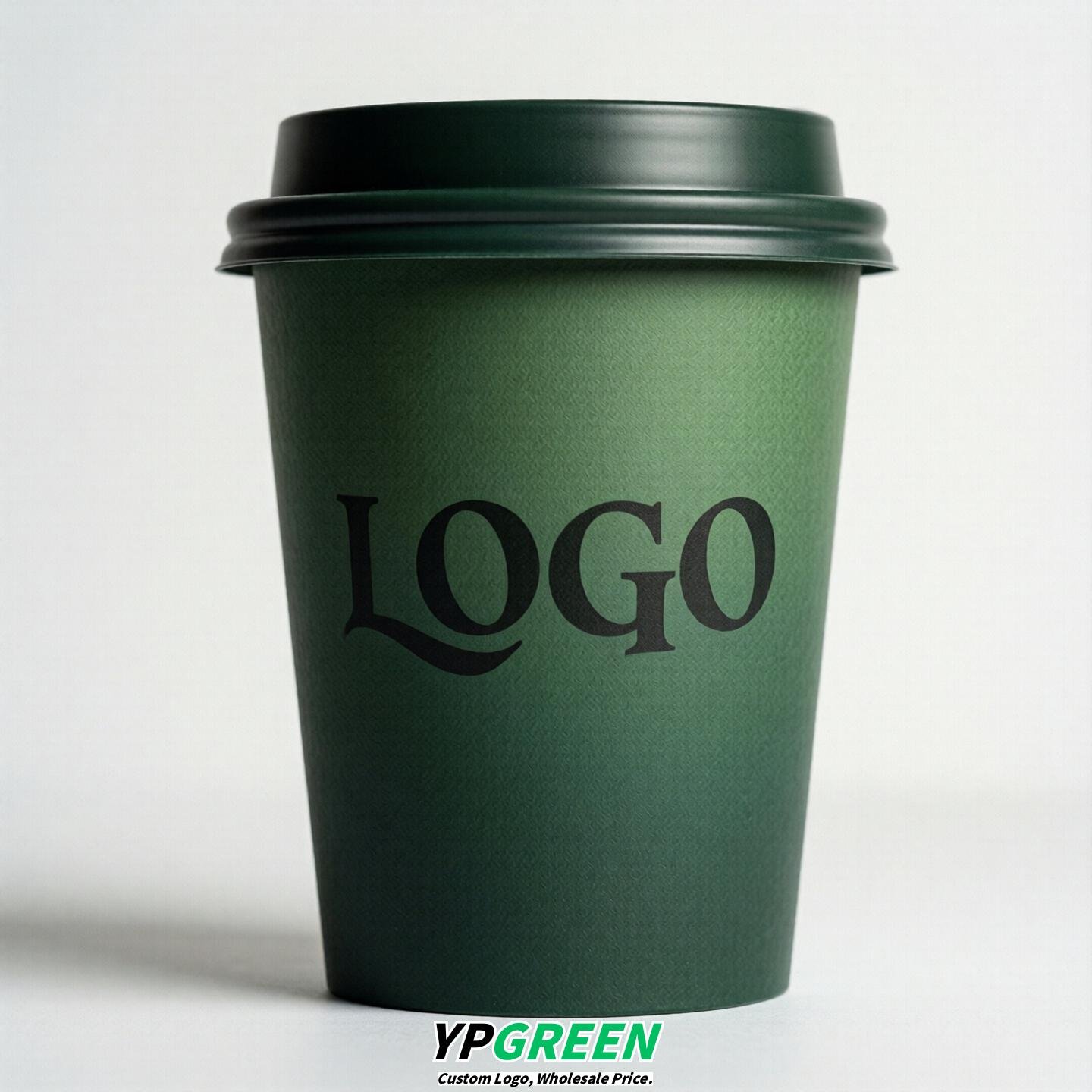 Dark Green Gradient Paper Cups 8oz/10oz/12oz/16oz/20oz/22oz