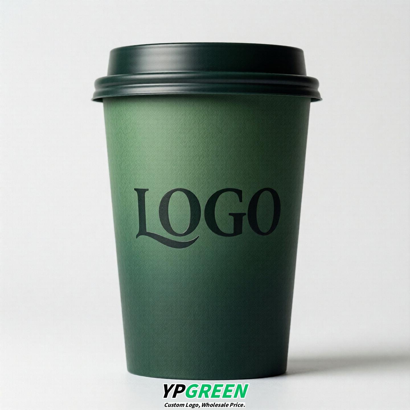 Dark Green Gradient Paper Cups 8oz/10oz/12oz/16oz/20oz/22oz