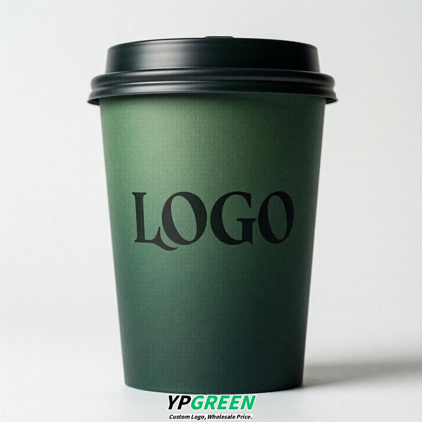 Dark Green Gradient Paper Cups 8oz/10oz/12oz/16oz/20oz/22oz