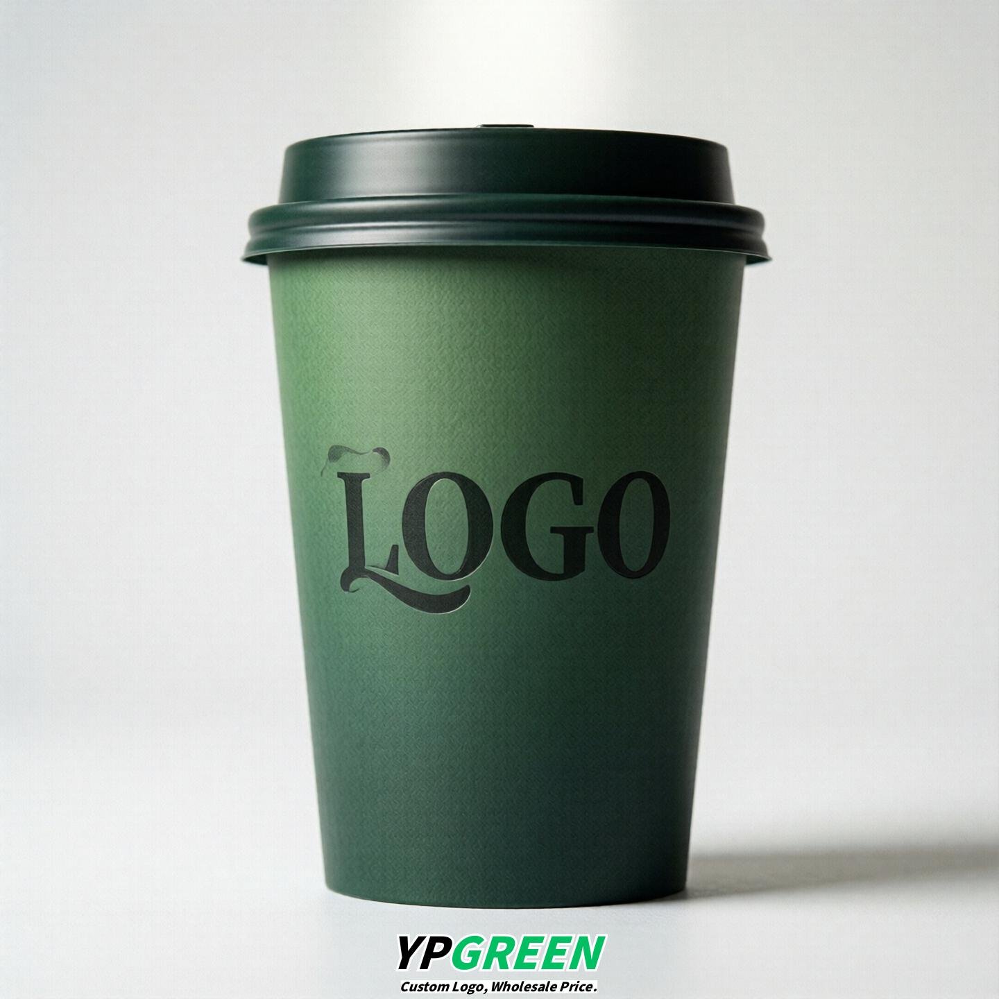Dark Green Gradient Paper Cups 8oz/10oz/12oz/16oz/20oz/22oz