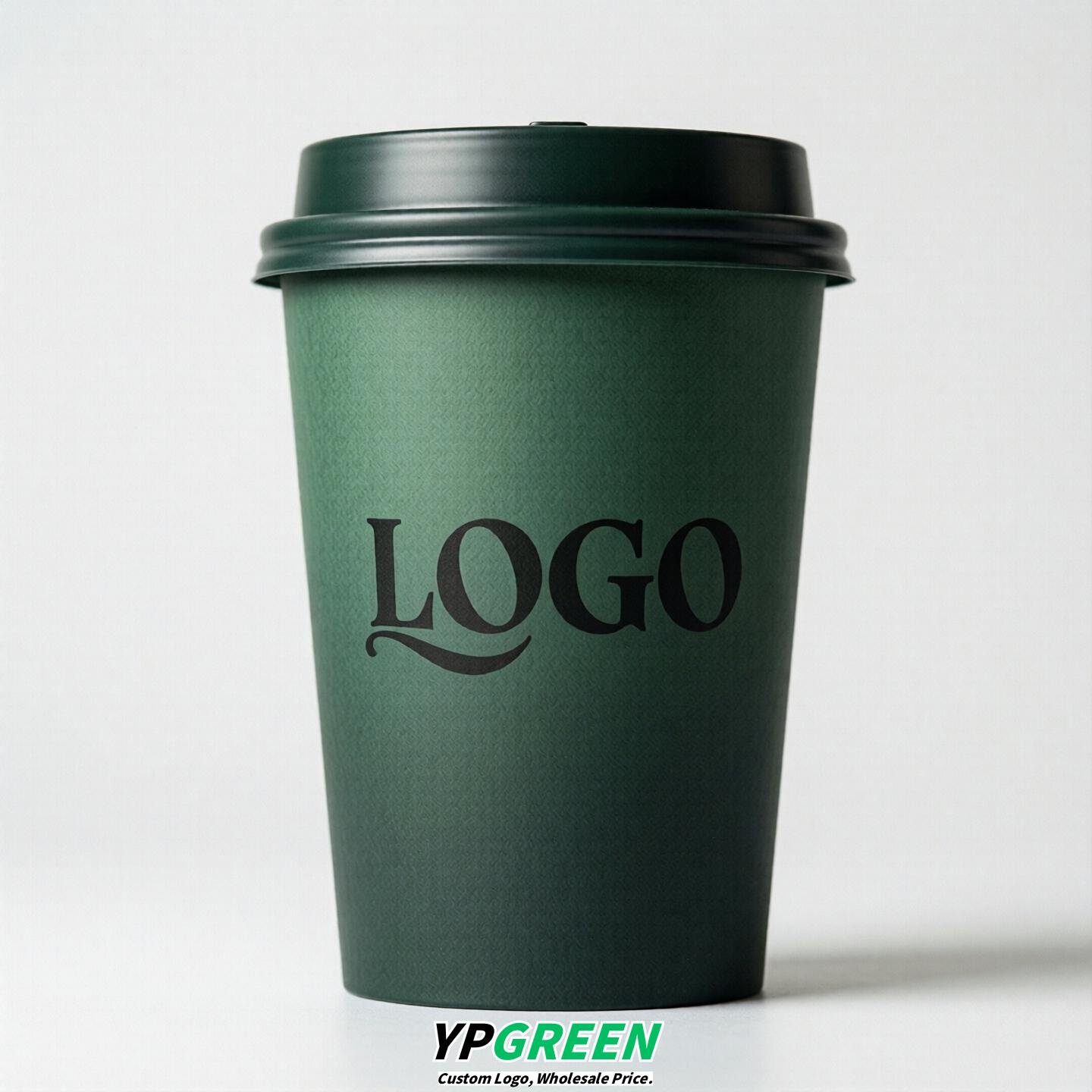 Dark Green Gradient Paper Cups 8oz/10oz/12oz/16oz/20oz/22oz