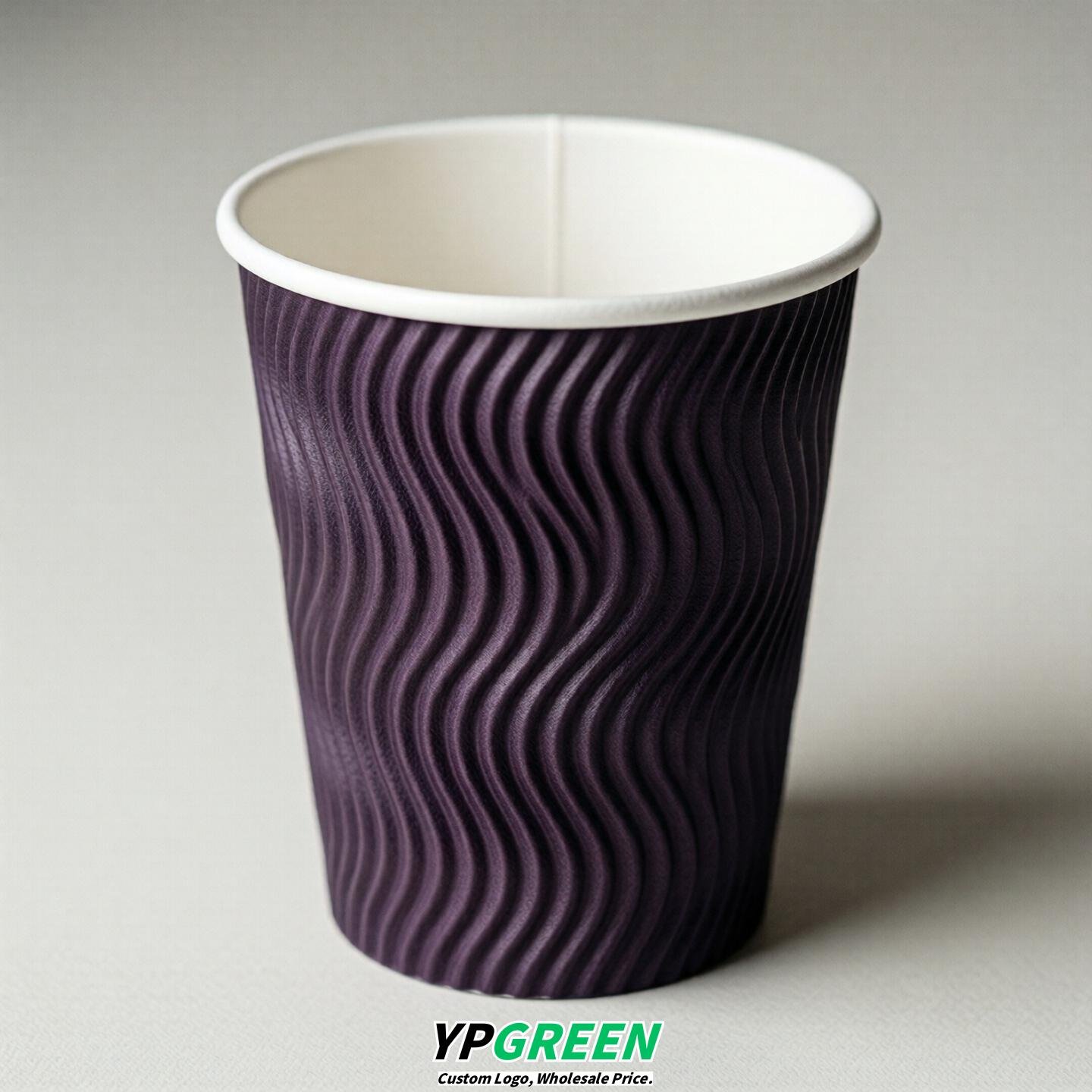 Dark Violet Embossed Paper Cups 10oz/12oz/16oz/20oz/22oz