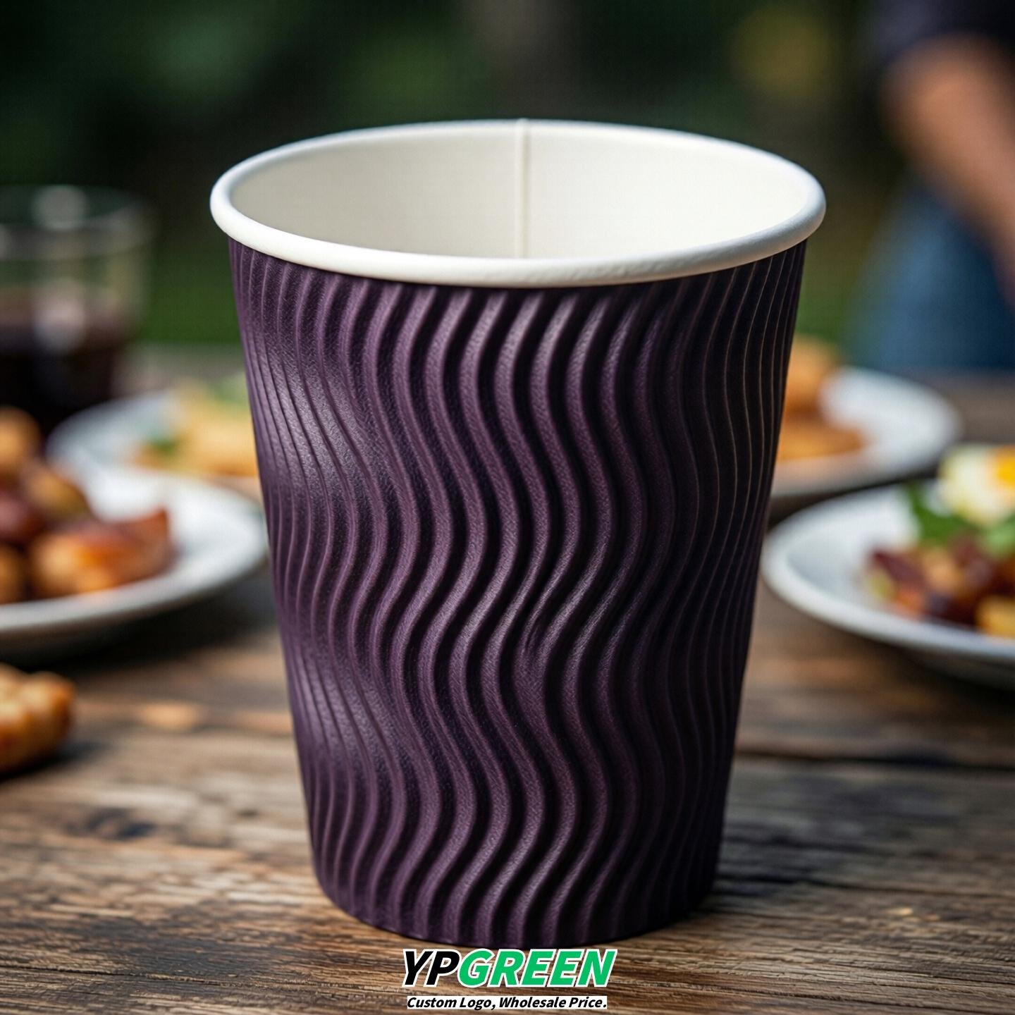Dark Violet Embossed Paper Cups 10oz/12oz/16oz/20oz/22oz