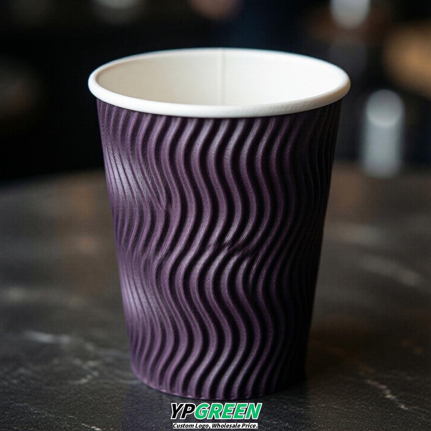 Dark Violet Embossed Paper Cups 10oz/12oz/16oz/20oz/22oz