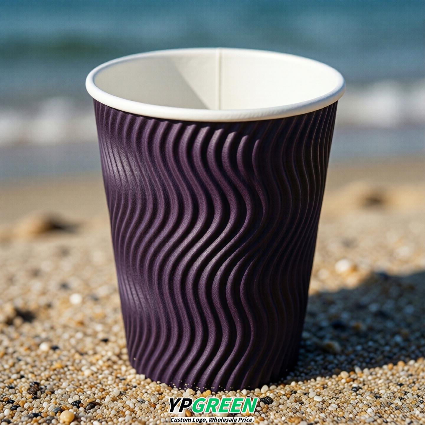 Dark Violet Embossed Paper Cups 10oz/12oz/16oz/20oz/22oz