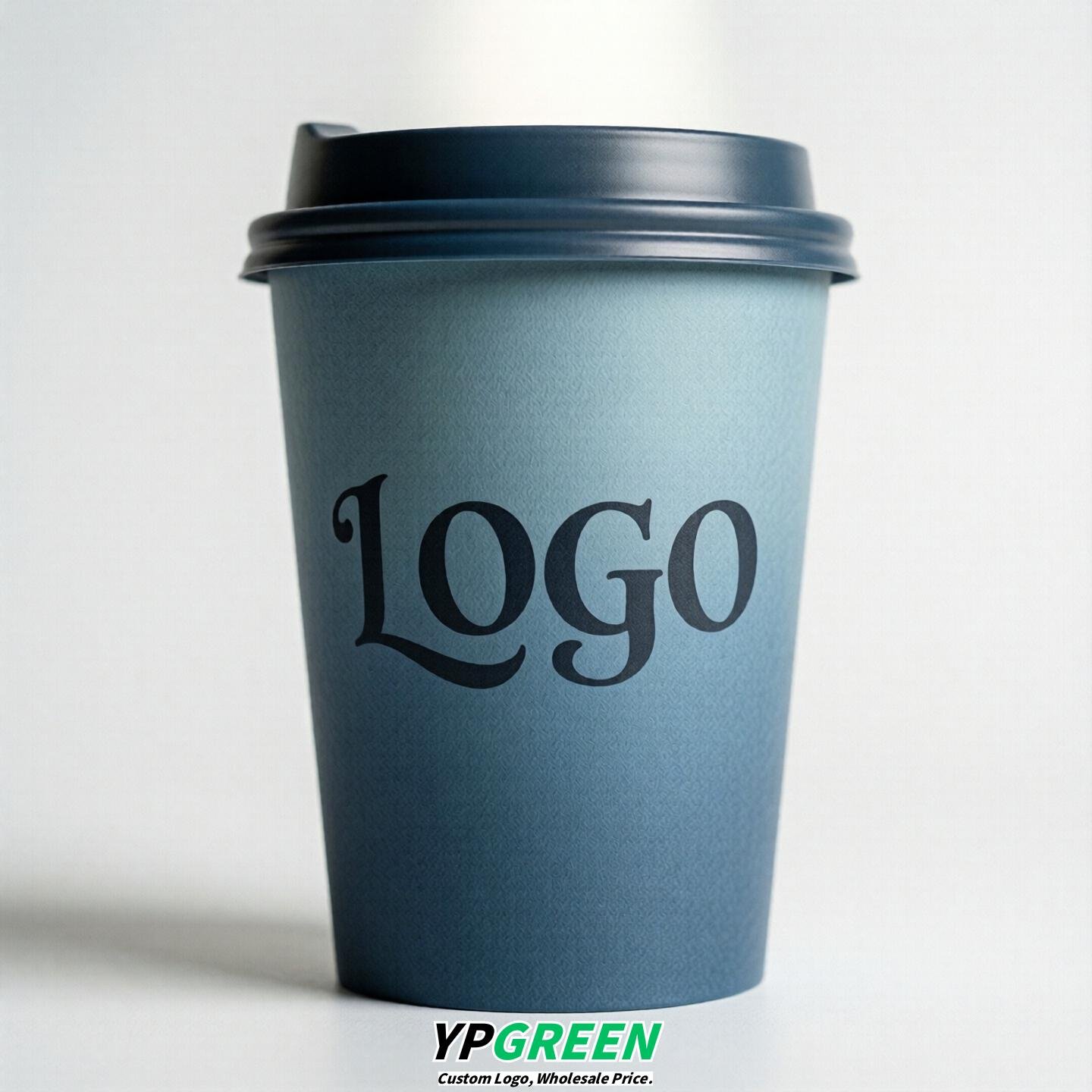 Dusty Blue Gradient Paper Cups 8oz/10oz/12oz/16oz/20oz/22oz