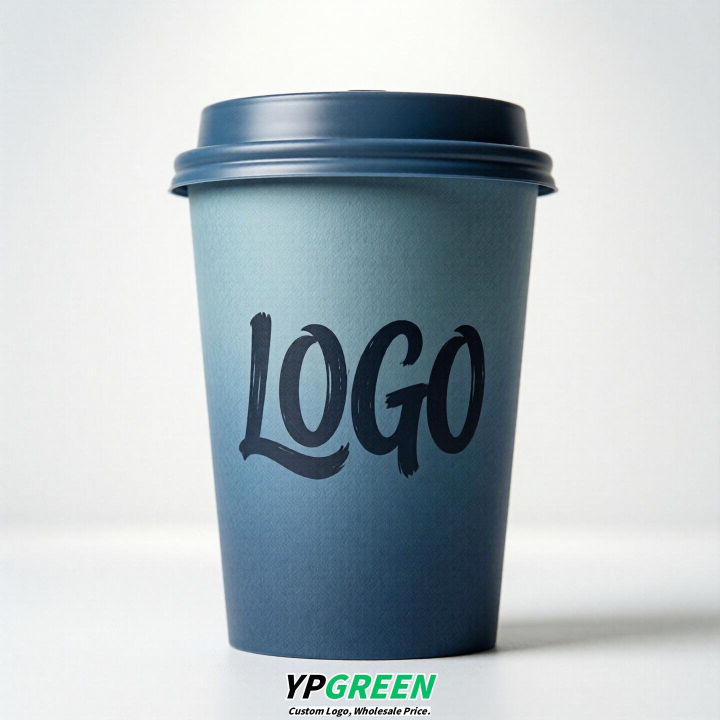 Dusty Blue Gradient Paper Cups 8oz/10oz/12oz/16oz/20oz/22oz