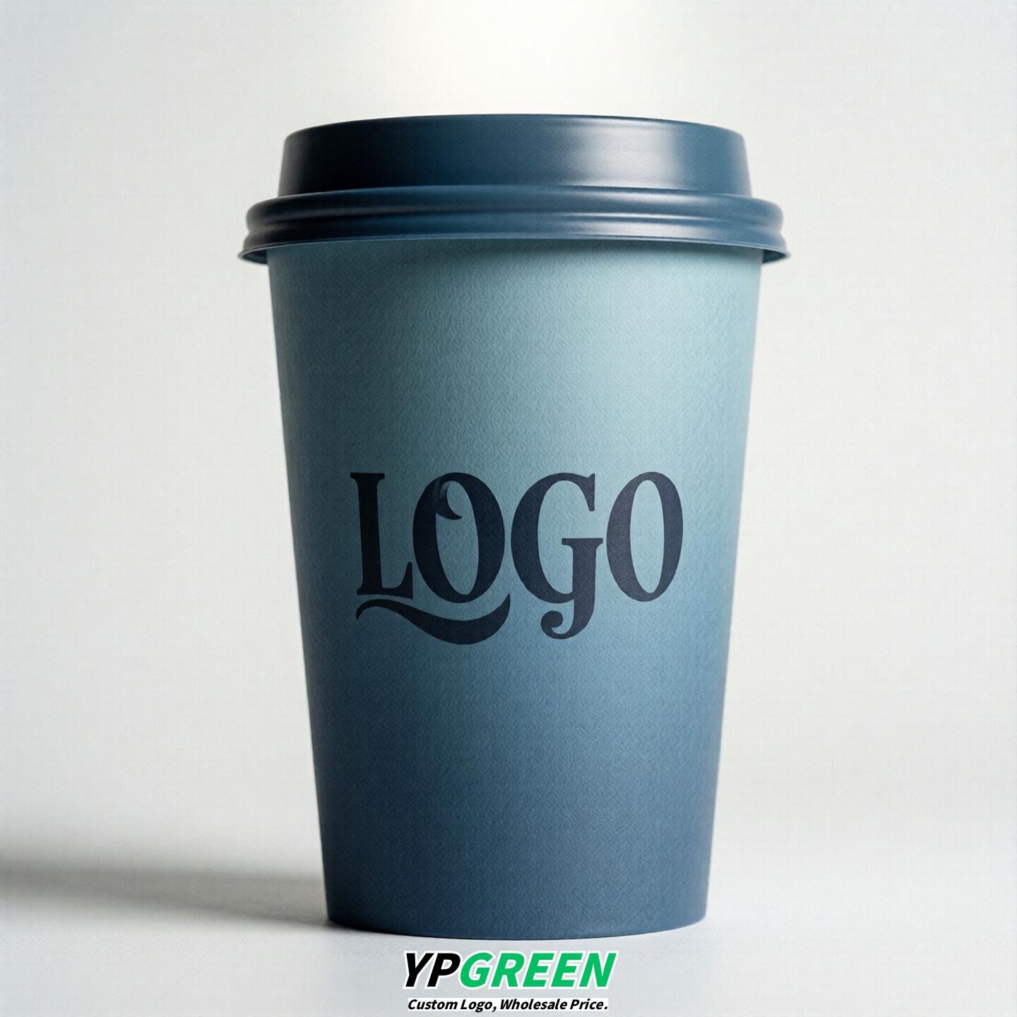 Dusty Blue Gradient Paper Cups 8oz/10oz/12oz/16oz/20oz/22oz