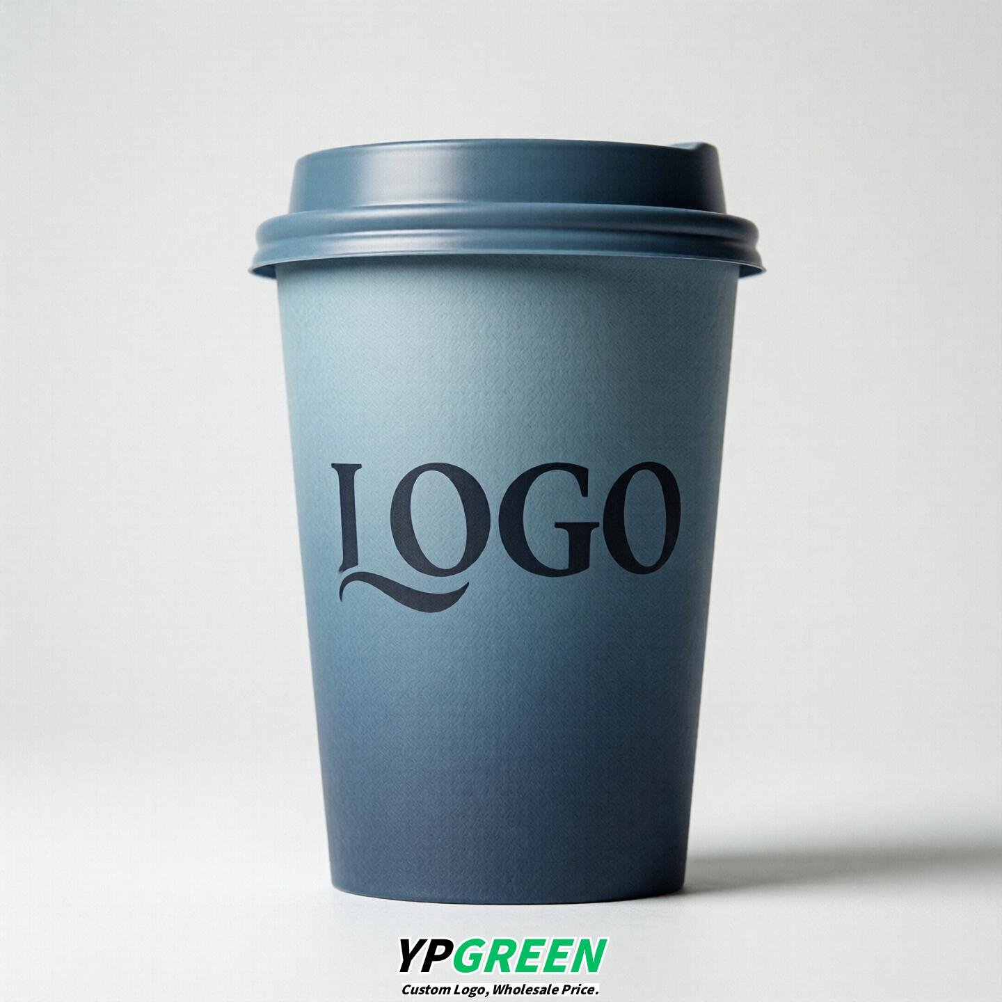Dusty Blue Gradient Paper Cups 8oz/10oz/12oz/16oz/20oz/22oz
