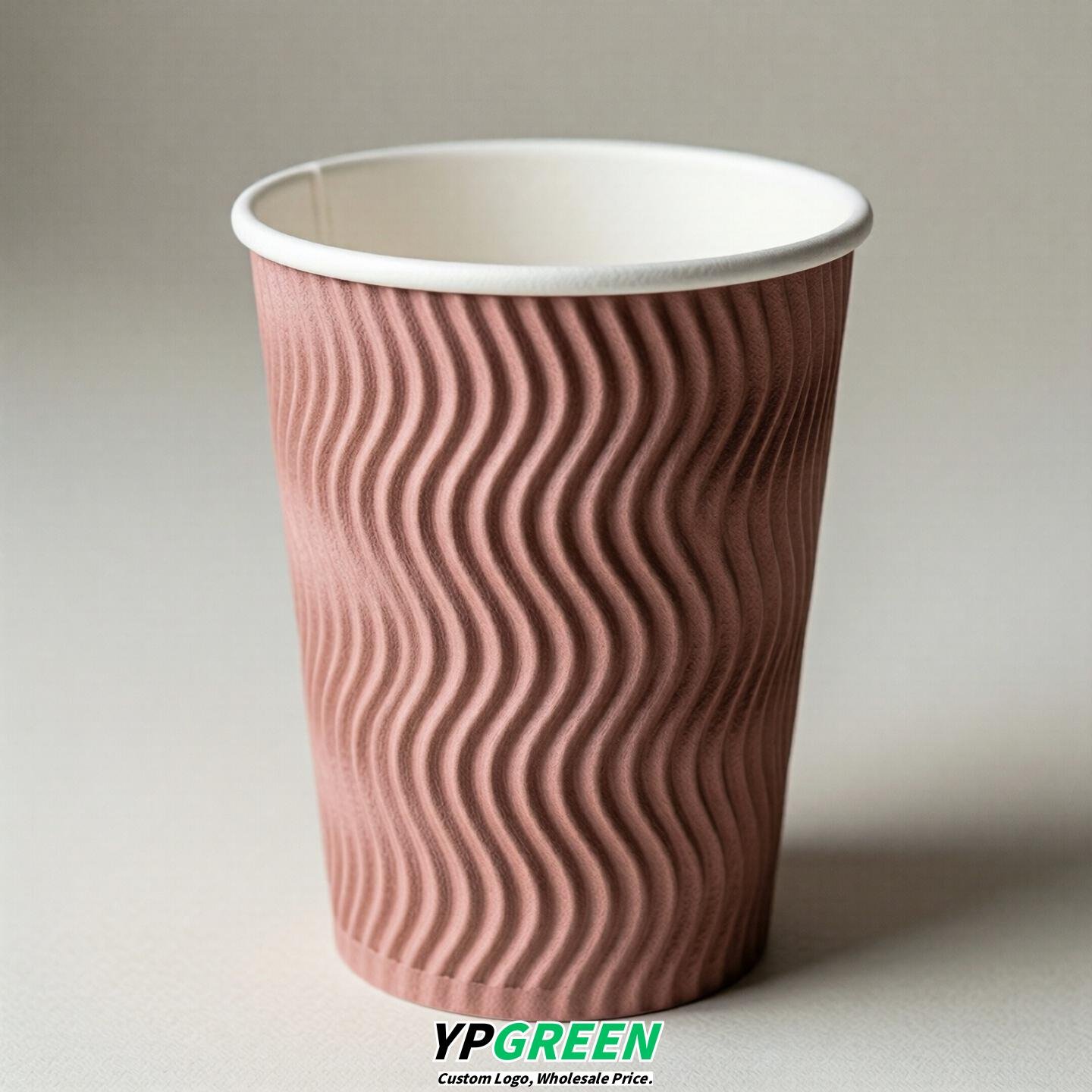 Dusty Pink Embossed Paper Cups 10oz/12oz/16oz/20oz/22oz
