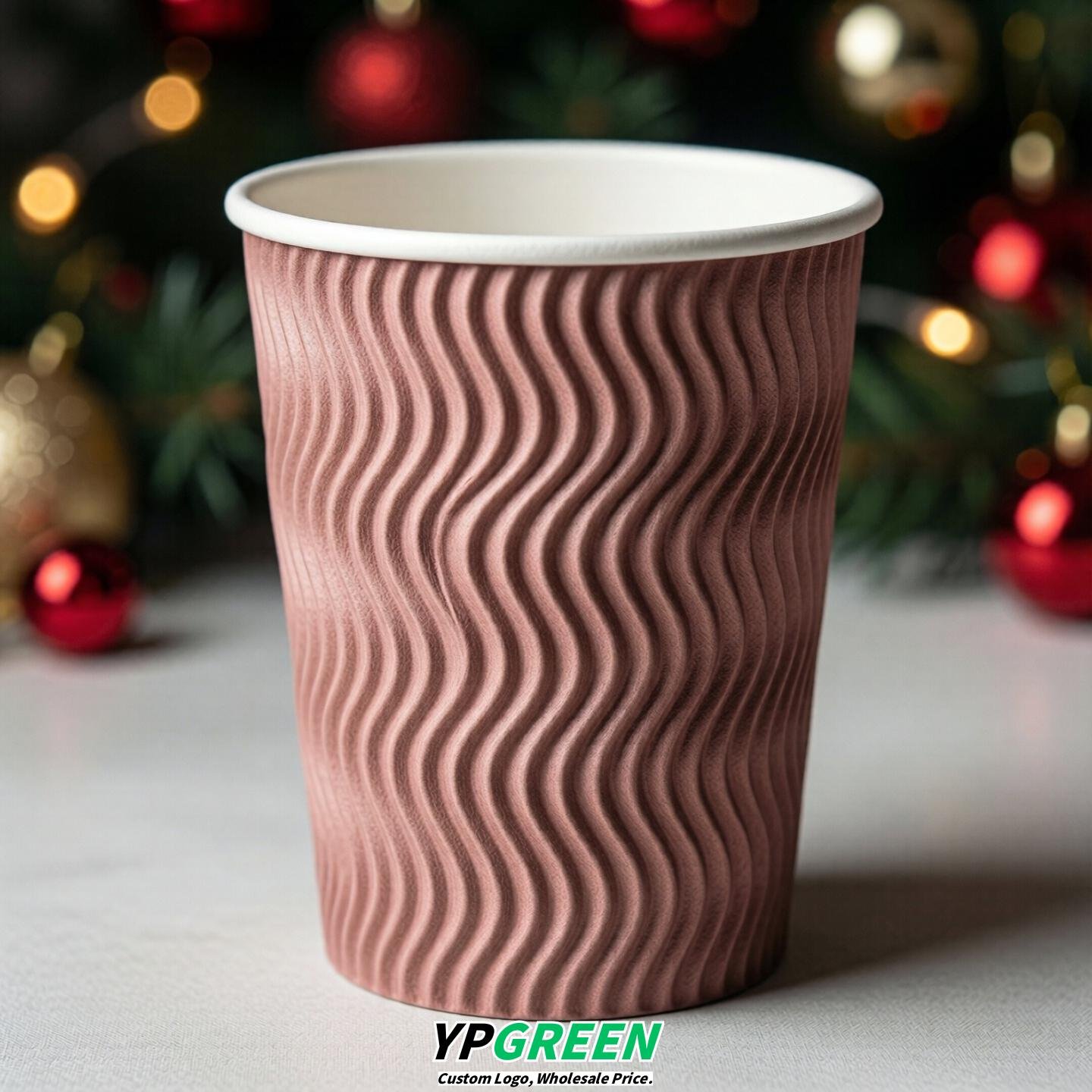 Dusty Pink Embossed Paper Cups 10oz/12oz/16oz/20oz/22oz
