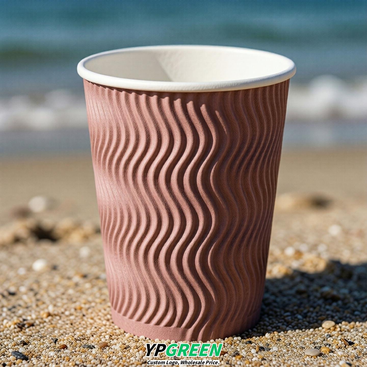 Dusty Pink Embossed Paper Cups 10oz/12oz/16oz/20oz/22oz
