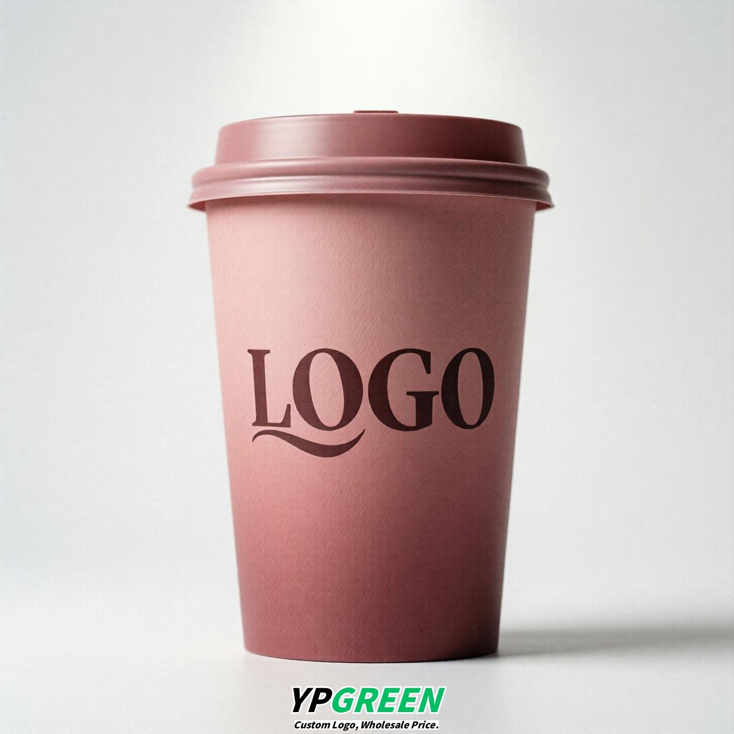Dusty Pink Gradient Paper Cups 8oz/10oz/12oz/16oz/20oz/22oz