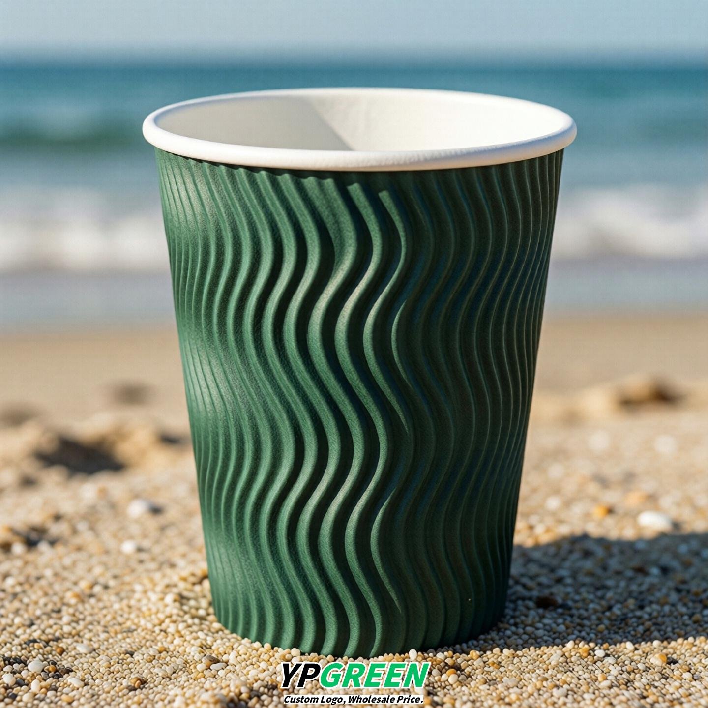 Emerald Green Embossed Paper Cups 10oz/12oz/16oz/20oz/22oz Emerald Green Embossed Paper Cups 10oz/12oz/16oz/20oz/22oz