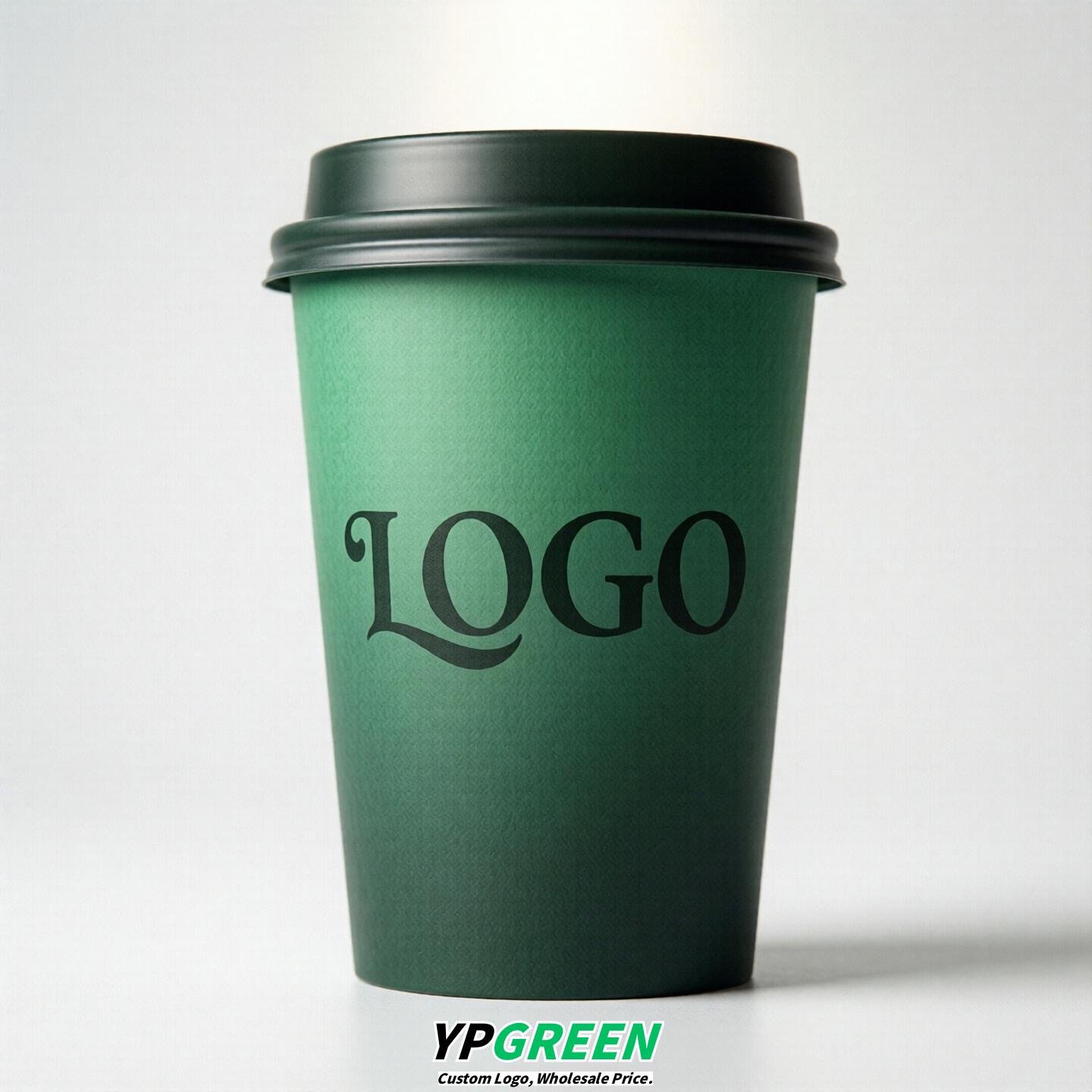 Emerald Green Gradient Paper Cups 8oz/10oz/12oz/16oz/20oz/22oz