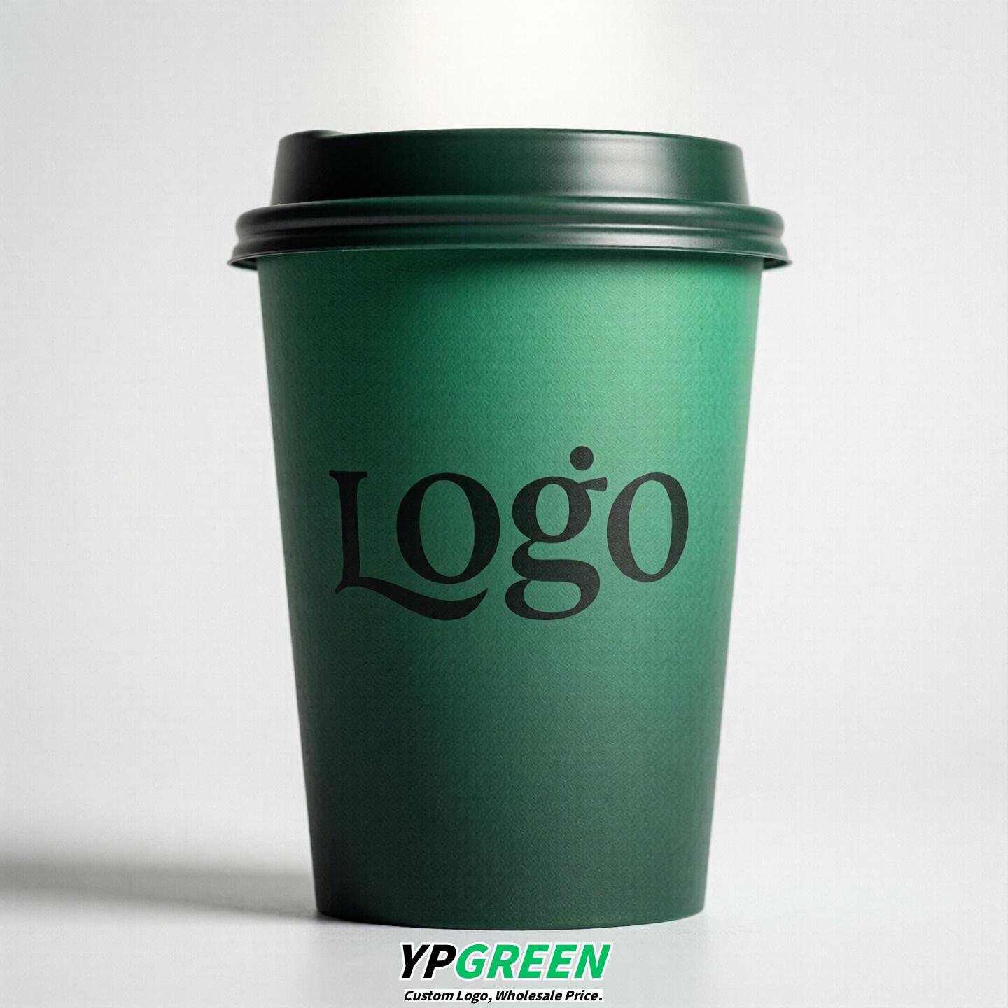 Emerald Green Gradient Paper Cups 8oz/10oz/12oz/16oz/20oz/22oz