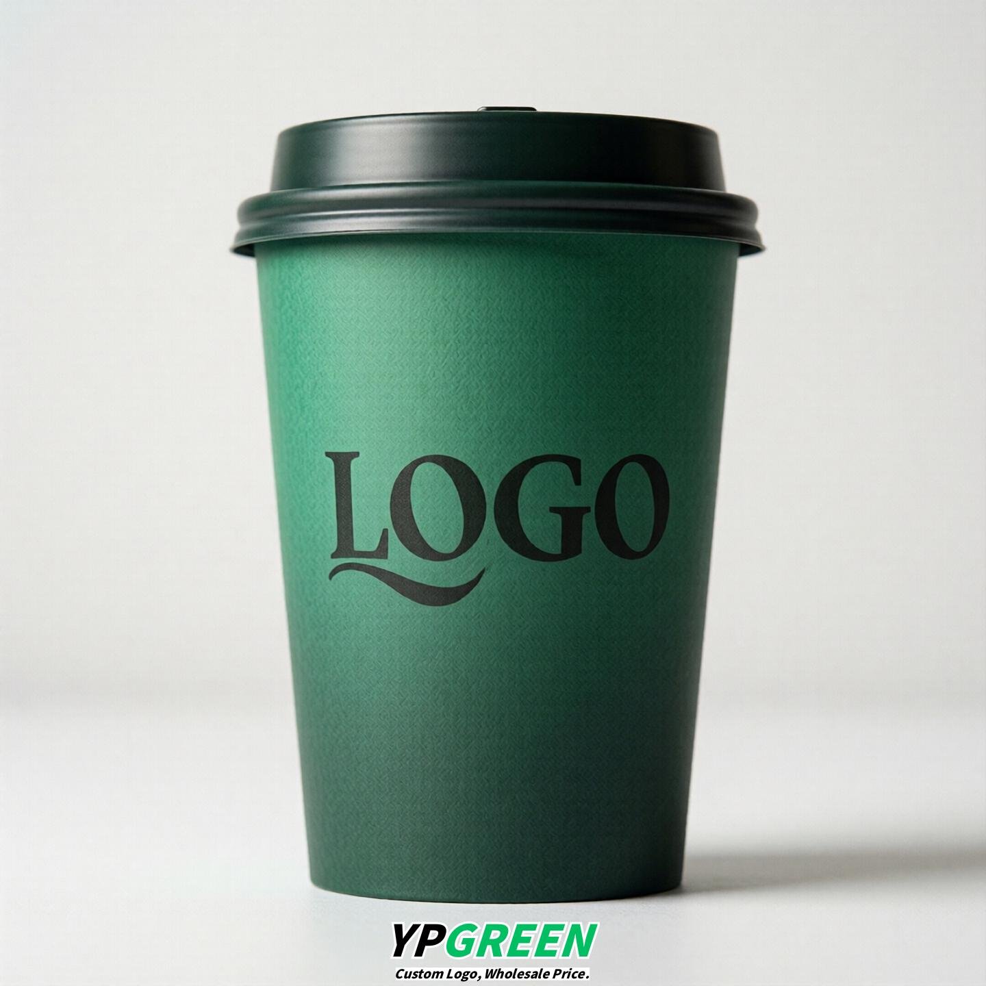 Emerald Green Gradient Paper Cups 8oz/10oz/12oz/16oz/20oz/22oz