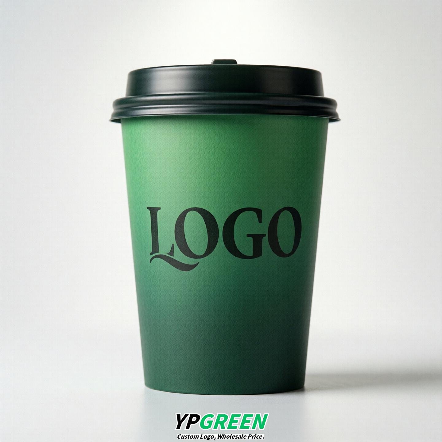 Emerald Green Gradient Paper Cups 8oz/10oz/12oz/16oz/20oz/22oz