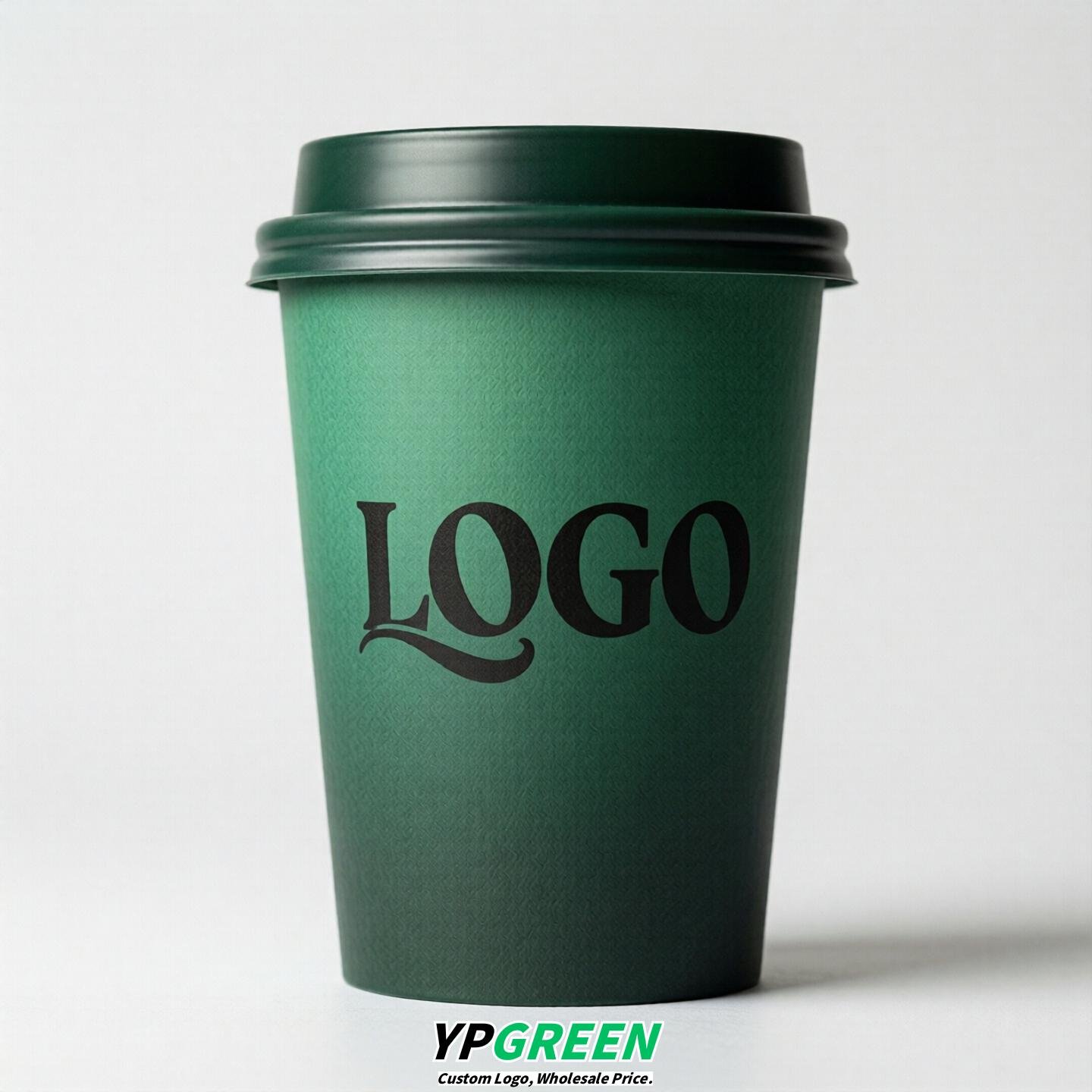 Emerald Green Gradient Paper Cups 8oz/10oz/12oz/16oz/20oz/22oz