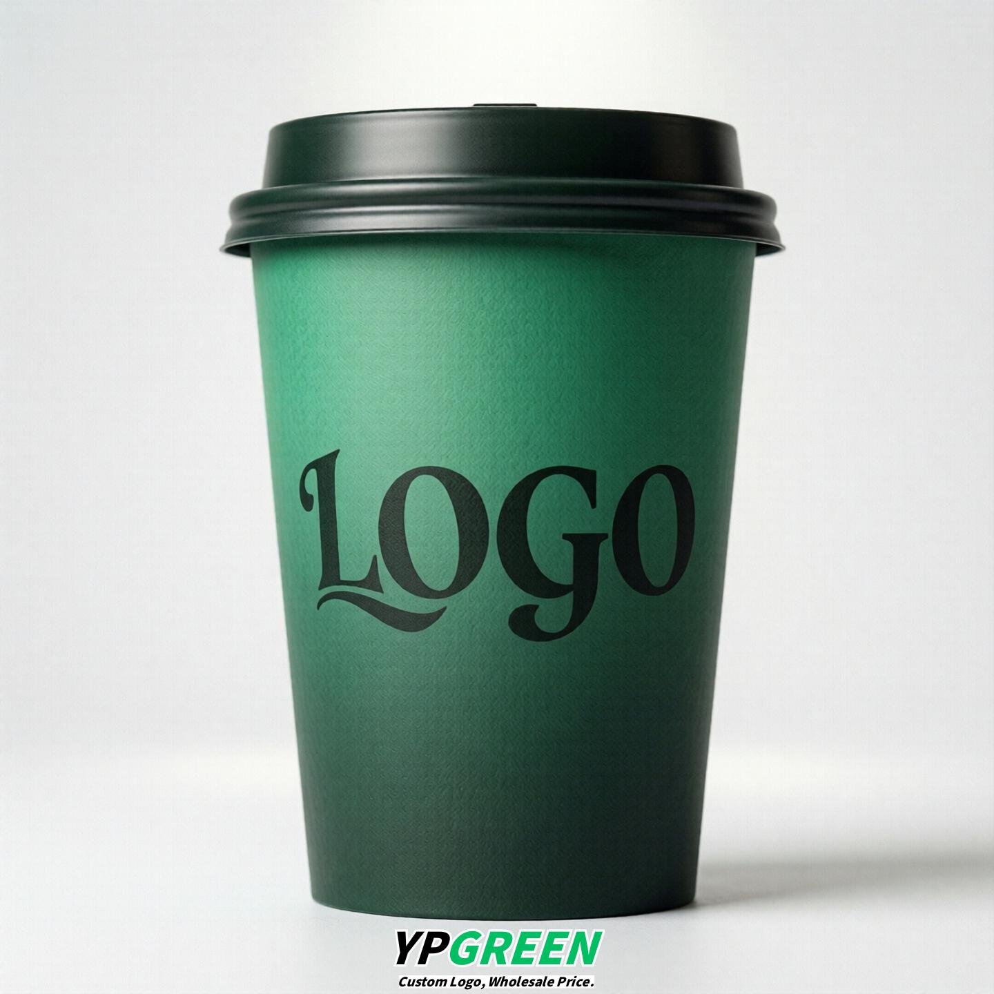 Emerald Green Gradient Paper Cups 8oz/10oz/12oz/16oz/20oz/22oz