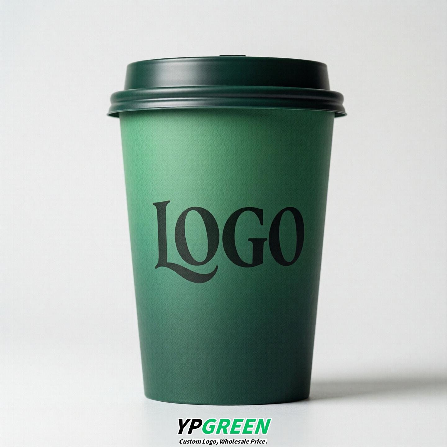Emerald Green Gradient Paper Cups 8oz/10oz/12oz/16oz/20oz/22oz