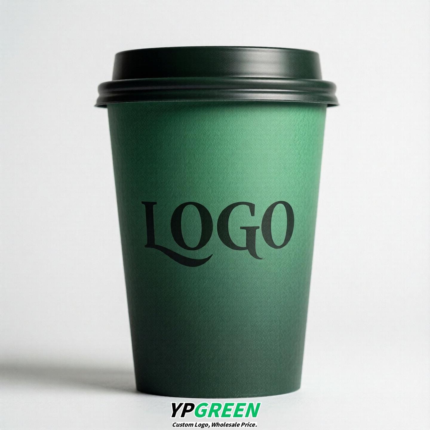 Emerald Green Gradient Paper Cups 8oz/10oz/12oz/16oz/20oz/22oz
