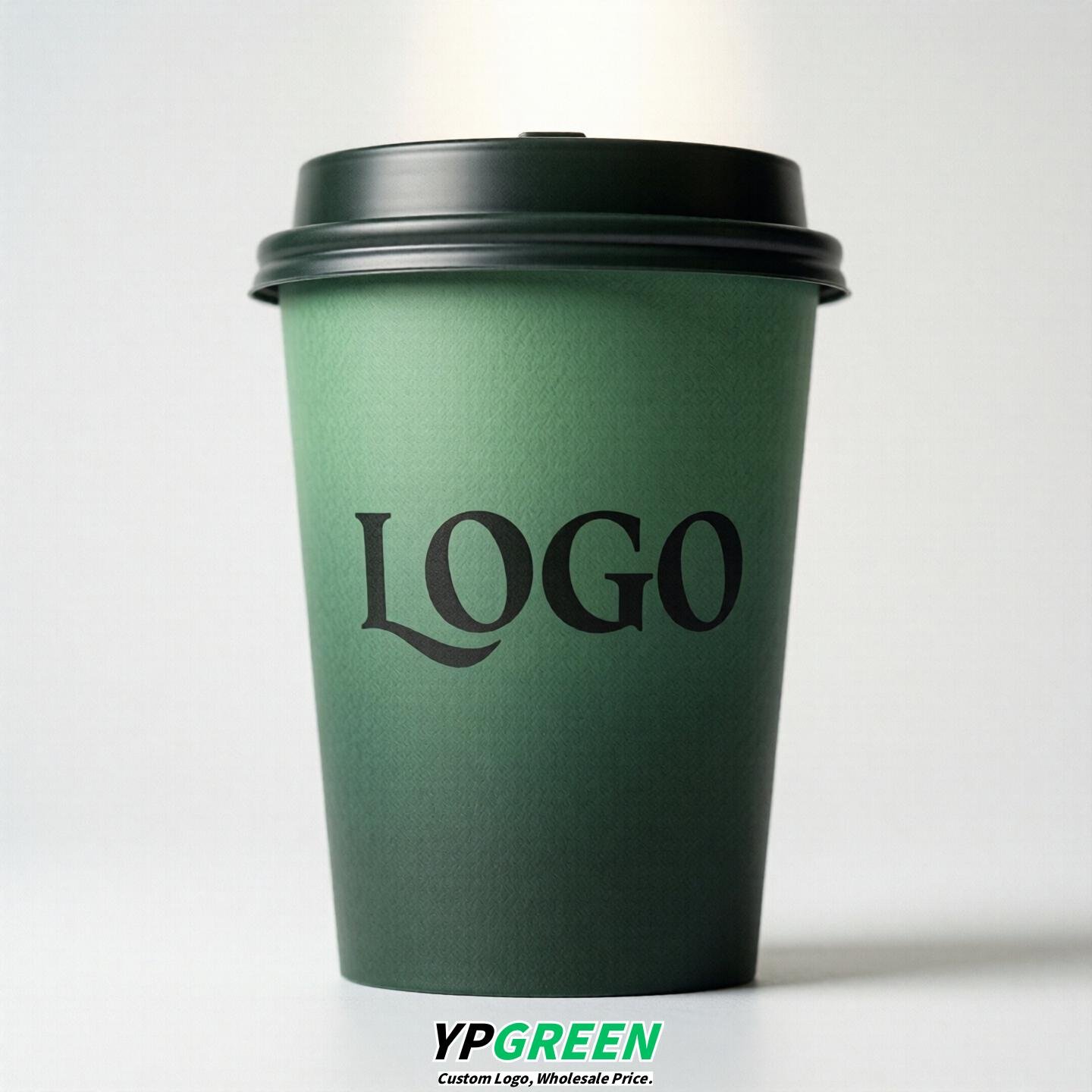 Forest Green Gradient Paper Cups 8oz/10oz/12oz/16oz/20oz/22oz