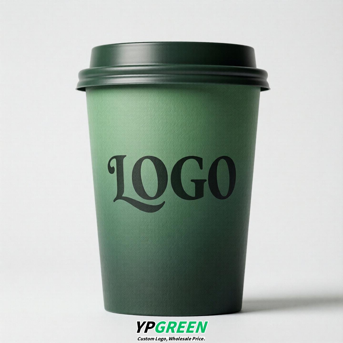 Forest Green Gradient Paper Cups 8oz/10oz/12oz/16oz/20oz/22oz