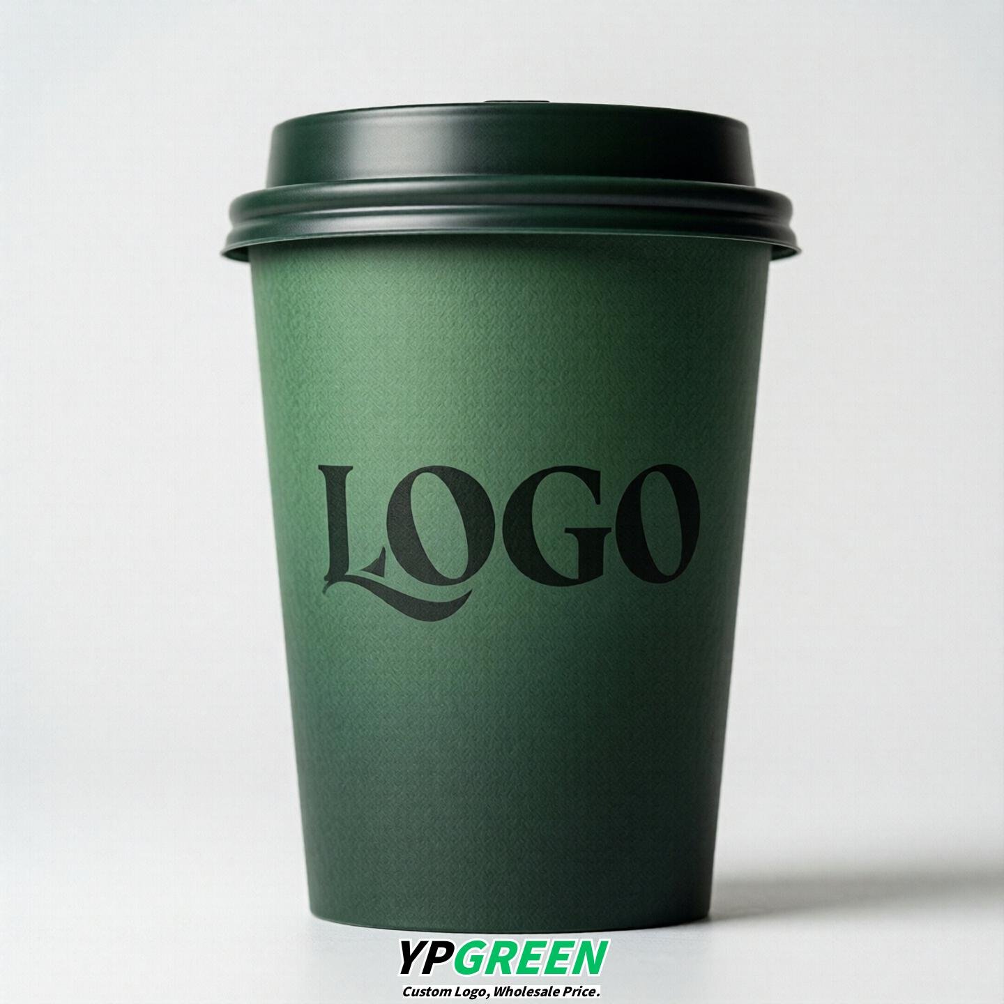 Forest Green Gradient Paper Cups 8oz/10oz/12oz/16oz/20oz/22oz