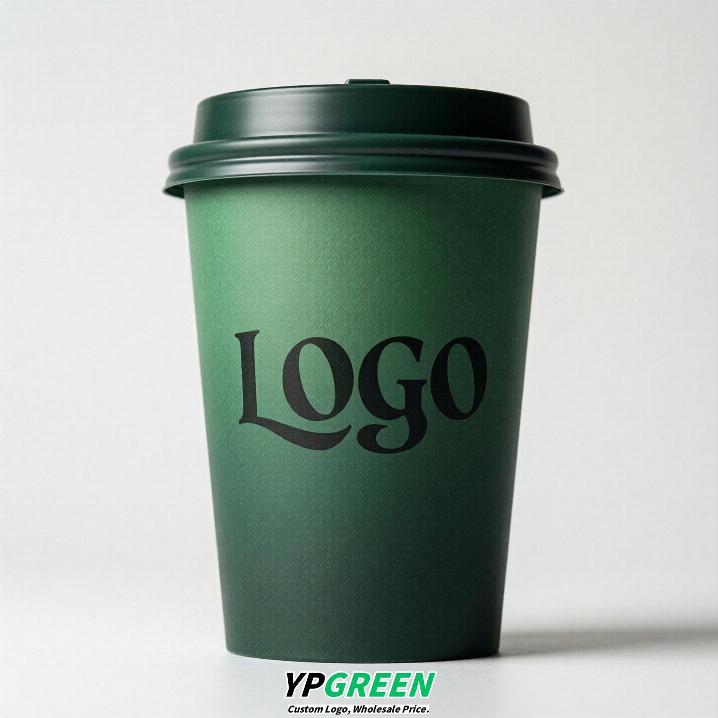 Forest Green Gradient Paper Cups 8oz/10oz/12oz/16oz/20oz/22oz
