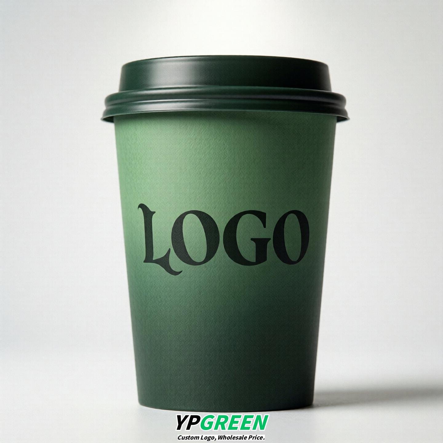 Forest Green Gradient Paper Cups 8oz/10oz/12oz/16oz/20oz/22oz