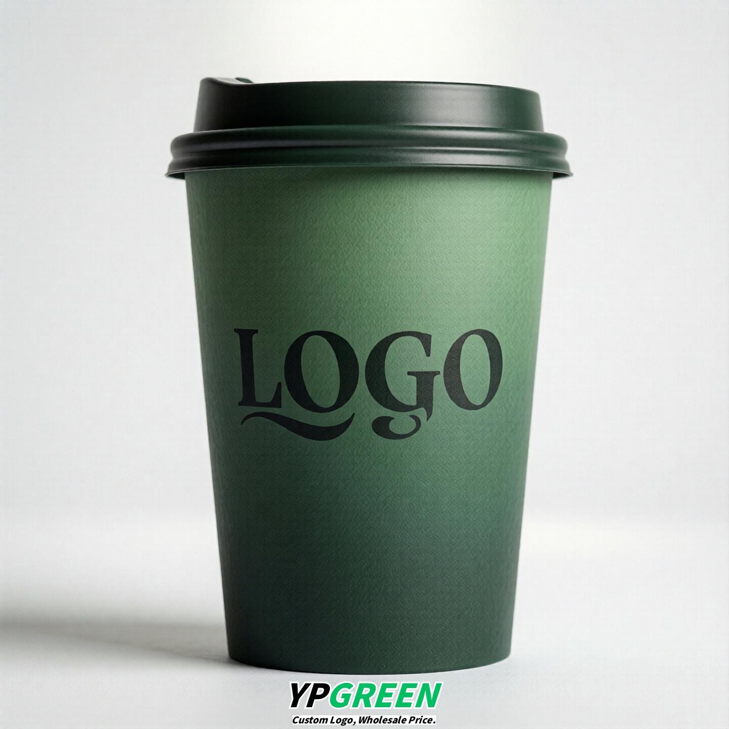 Forest Green Gradient Paper Cups 8oz/10oz/12oz/16oz/20oz/22oz