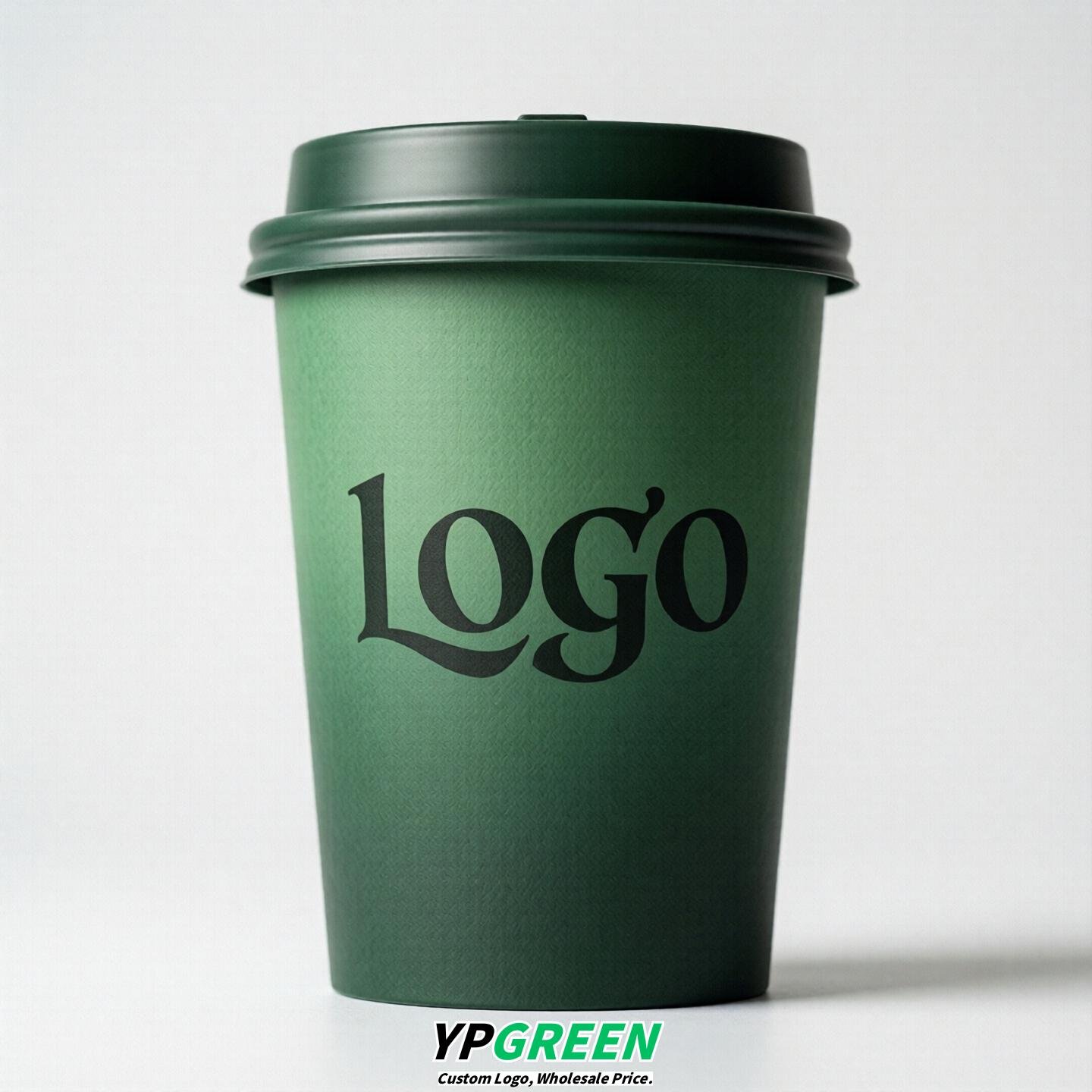 Forest Green Gradient Paper Cups 8oz/10oz/12oz/16oz/20oz/22oz