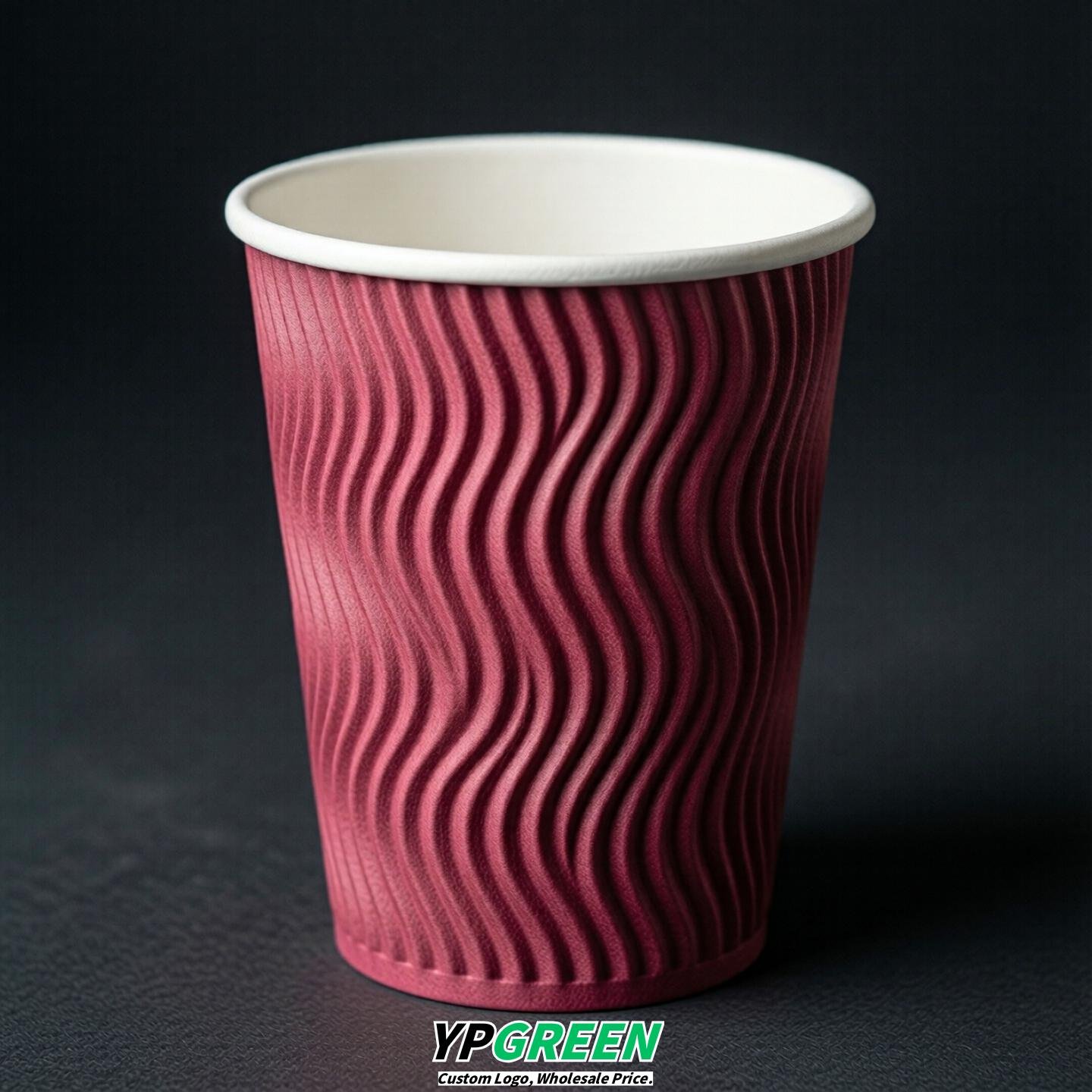 Fuchsia Embossed Paper Cups 10oz/12oz/16oz/20oz/22oz