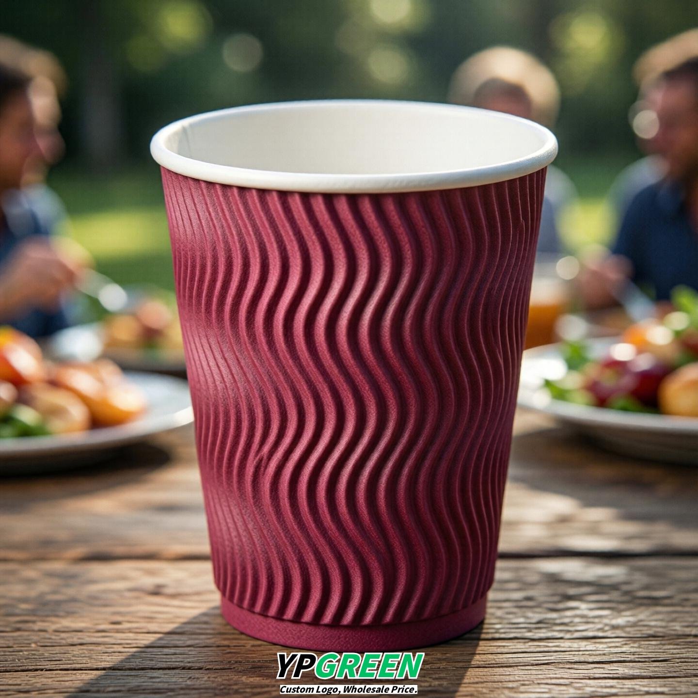 Fuchsia Embossed Paper Cups 10oz/12oz/16oz/20oz/22oz