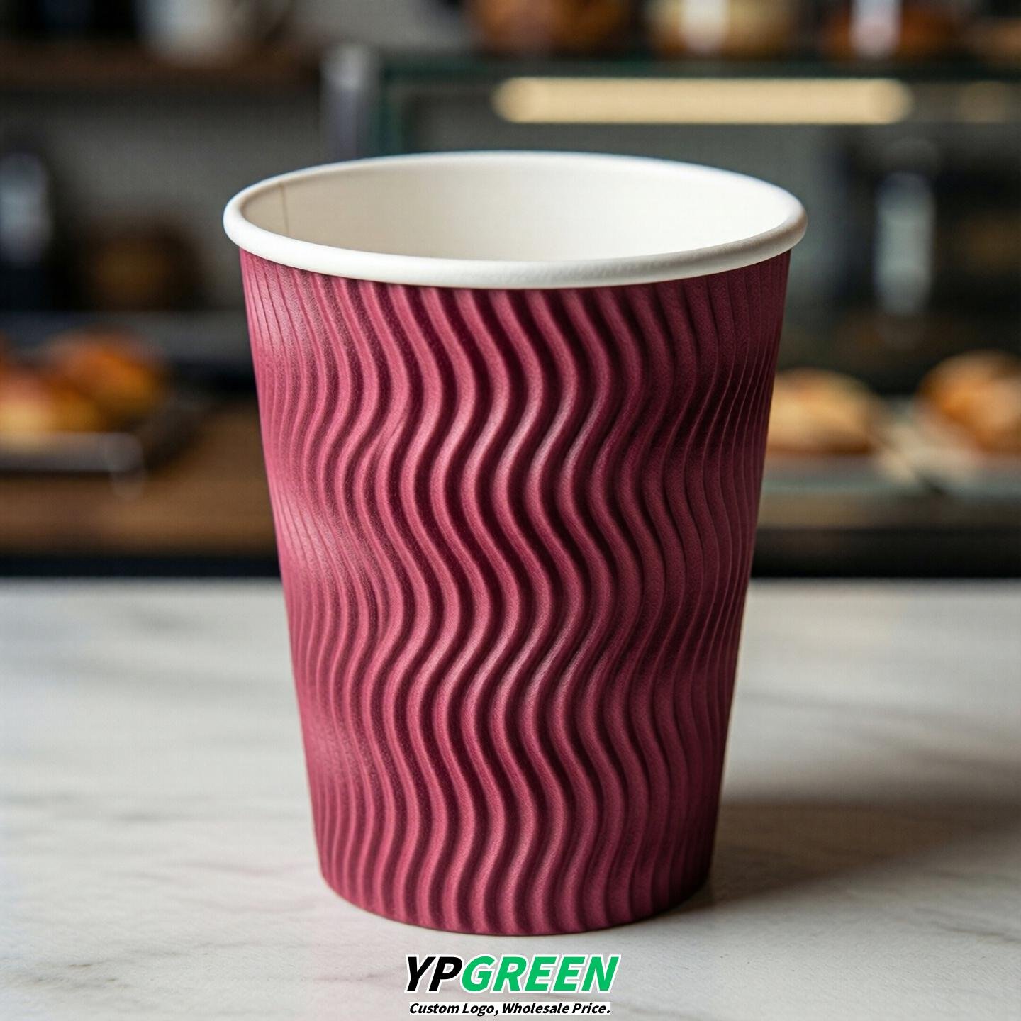 Fuchsia Embossed Paper Cups 10oz/12oz/16oz/20oz/22oz