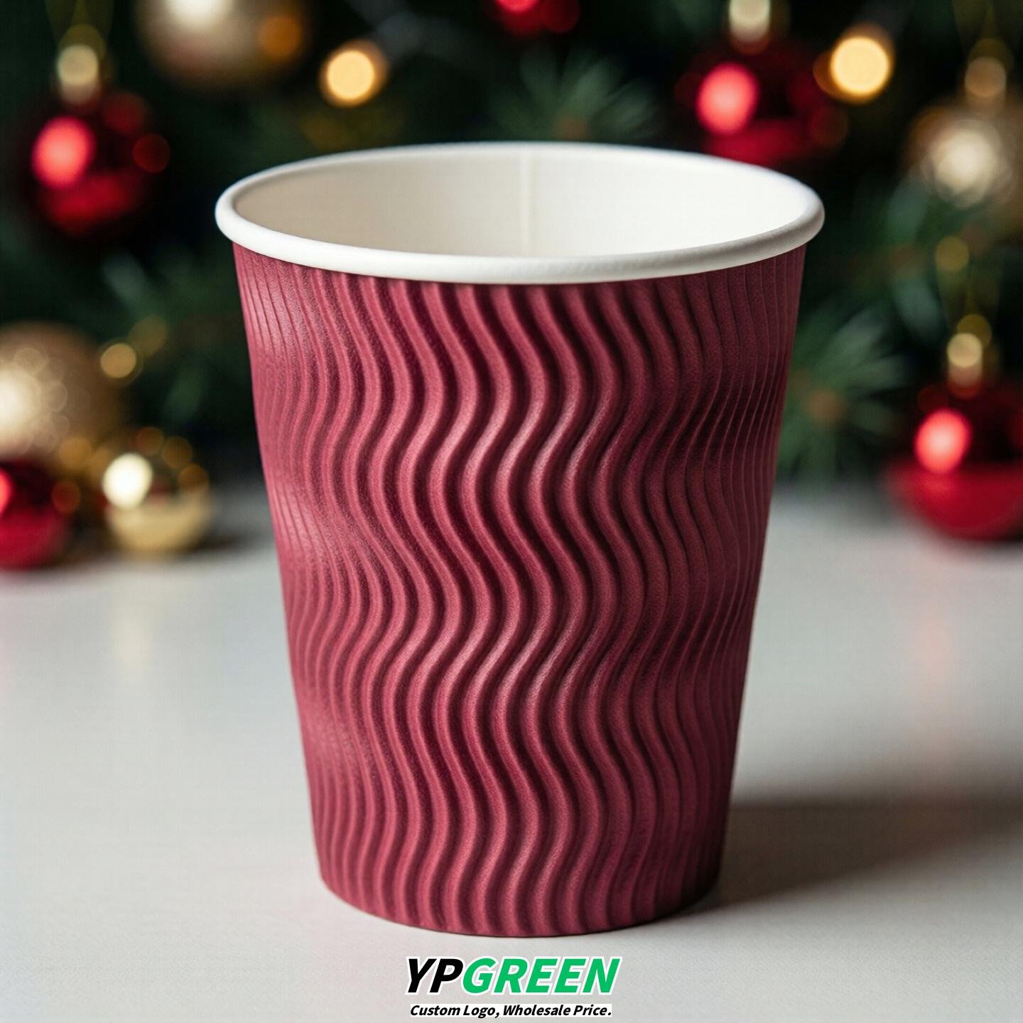 Fuchsia Embossed Paper Cups 10oz/12oz/16oz/20oz/22oz