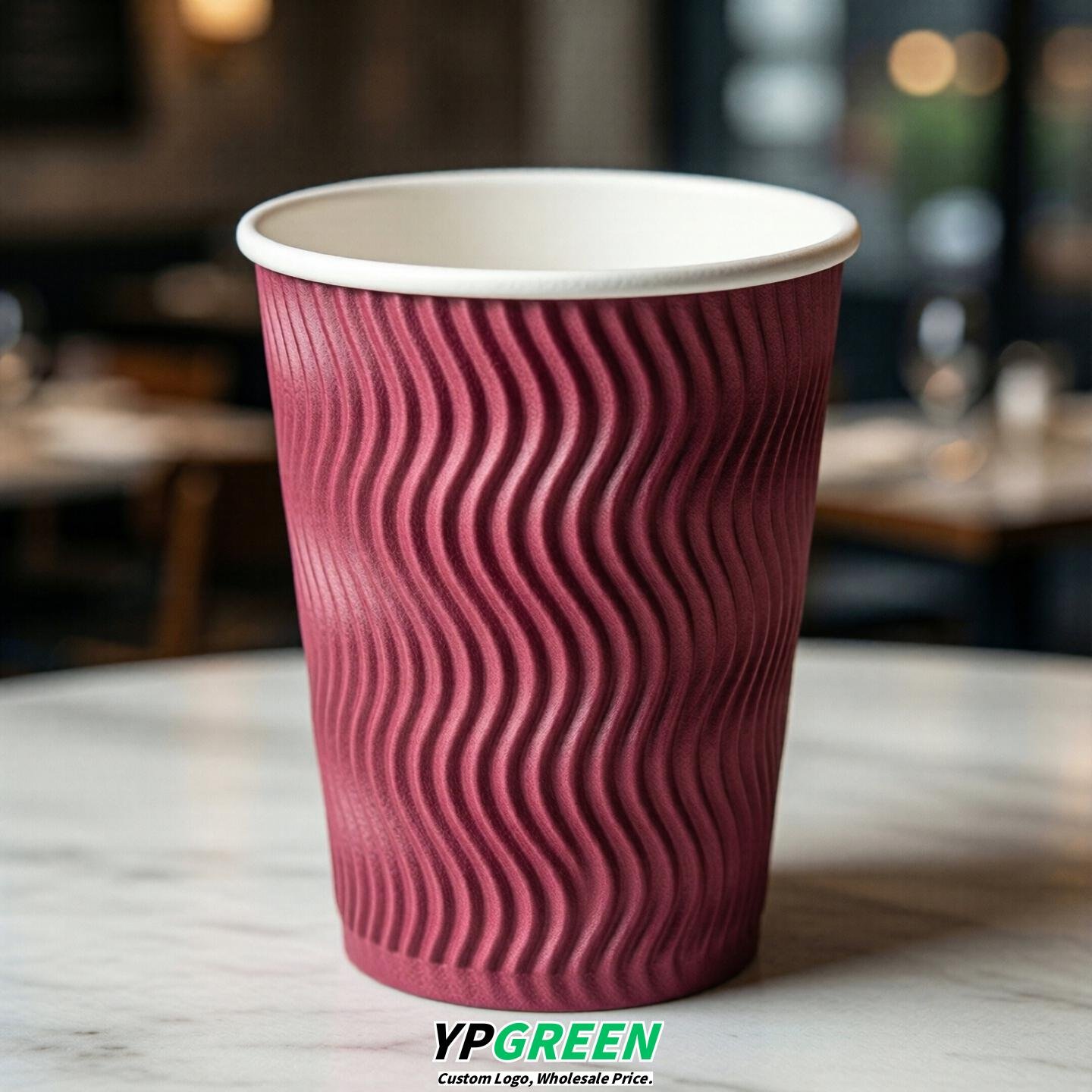 Fuchsia Embossed Paper Cups 10oz/12oz/16oz/20oz/22oz
