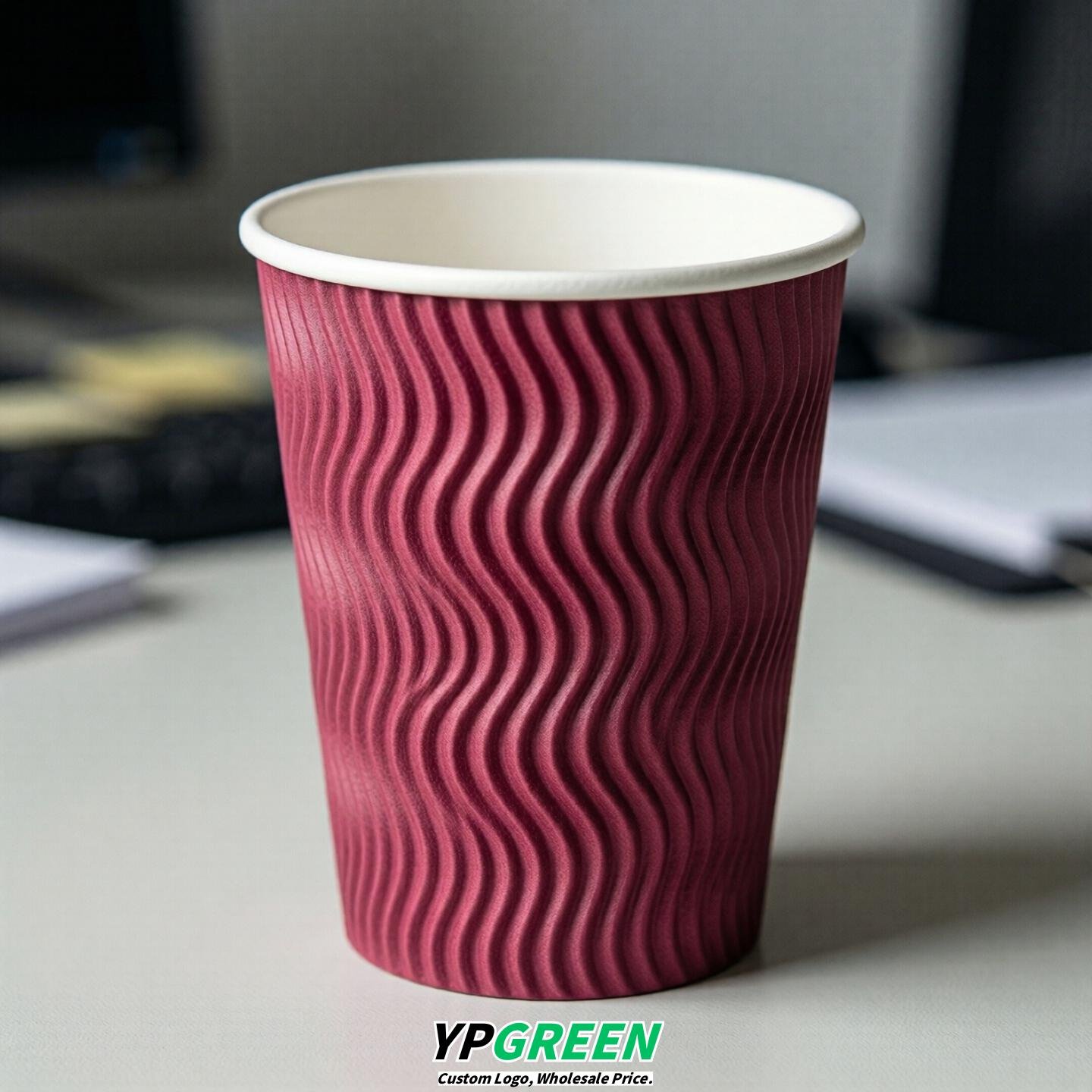 Fuchsia Embossed Paper Cups 10oz/12oz/16oz/20oz/22oz
