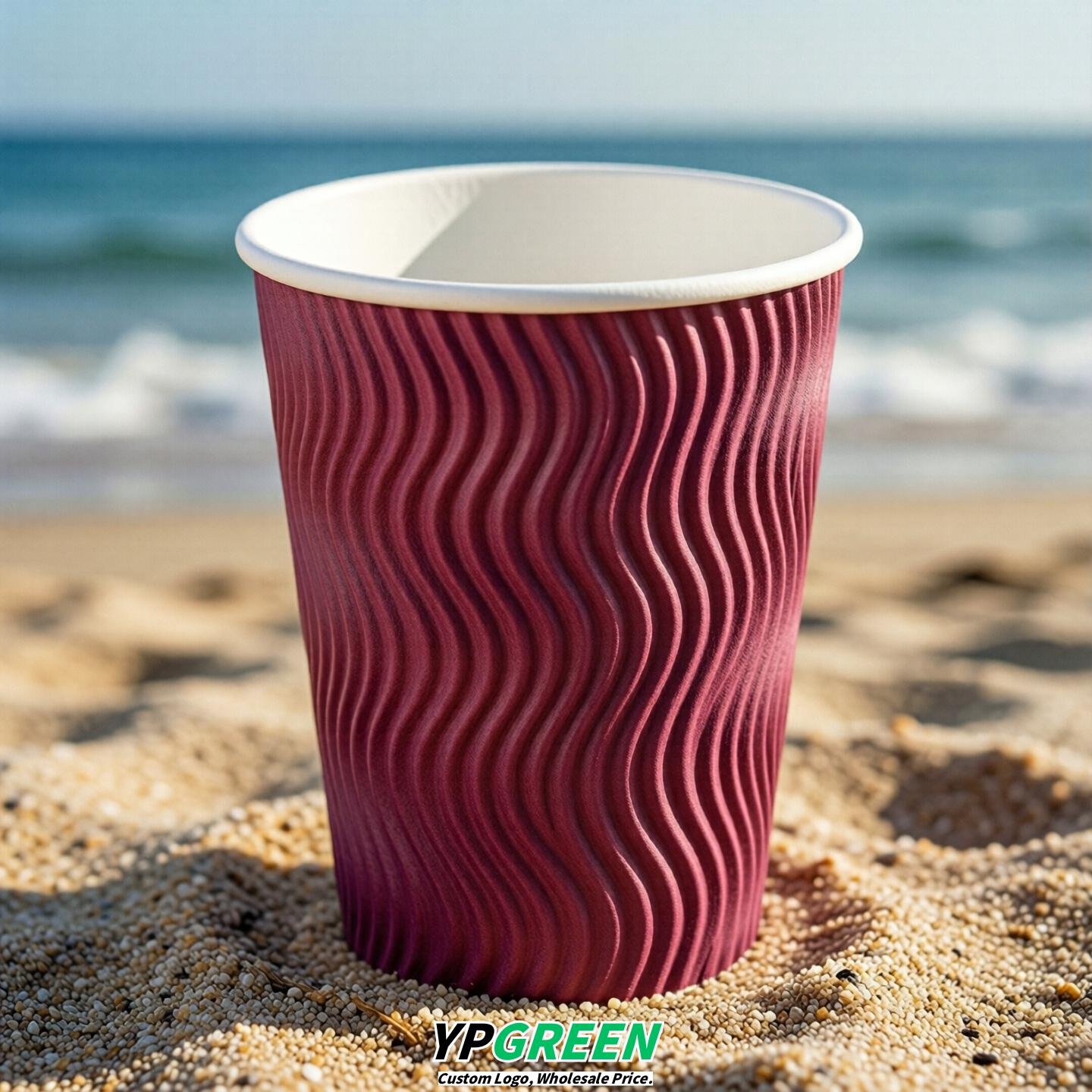 Fuchsia Embossed Paper Cups 10oz/12oz/16oz/20oz/22oz