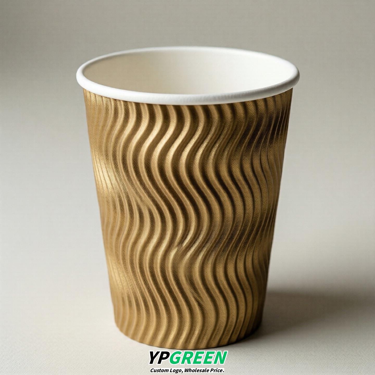 Gold Embossed Paper Cups 10oz/12oz/16oz/20oz/22oz