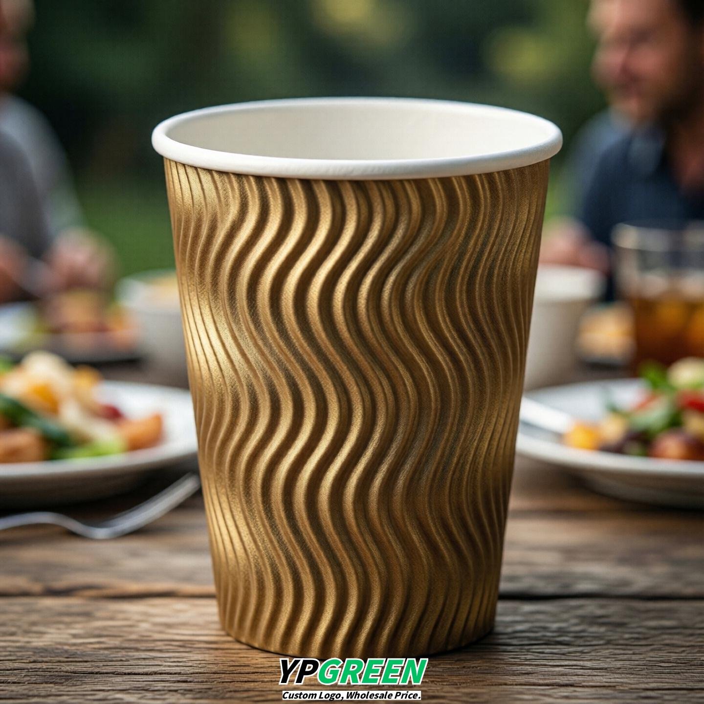 Gold Embossed Paper Cups 10oz/12oz/16oz/20oz/22oz