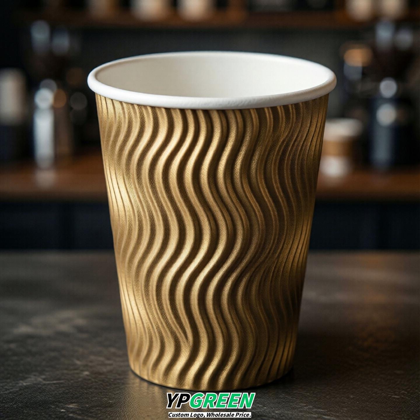 Gold Embossed Paper Cups 10oz/12oz/16oz/20oz/22oz