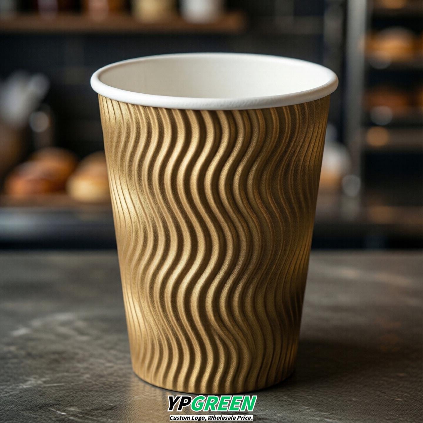 Gold Embossed Paper Cups 10oz/12oz/16oz/20oz/22oz