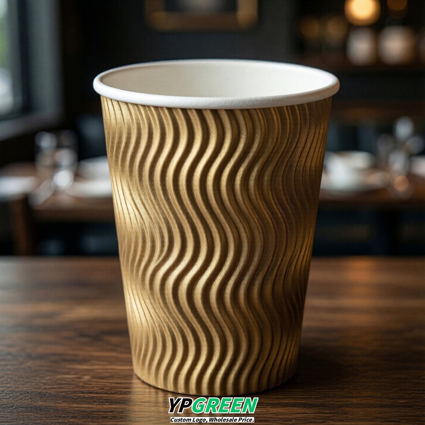 Gold Embossed Paper Cups 10oz/12oz/16oz/20oz/22oz